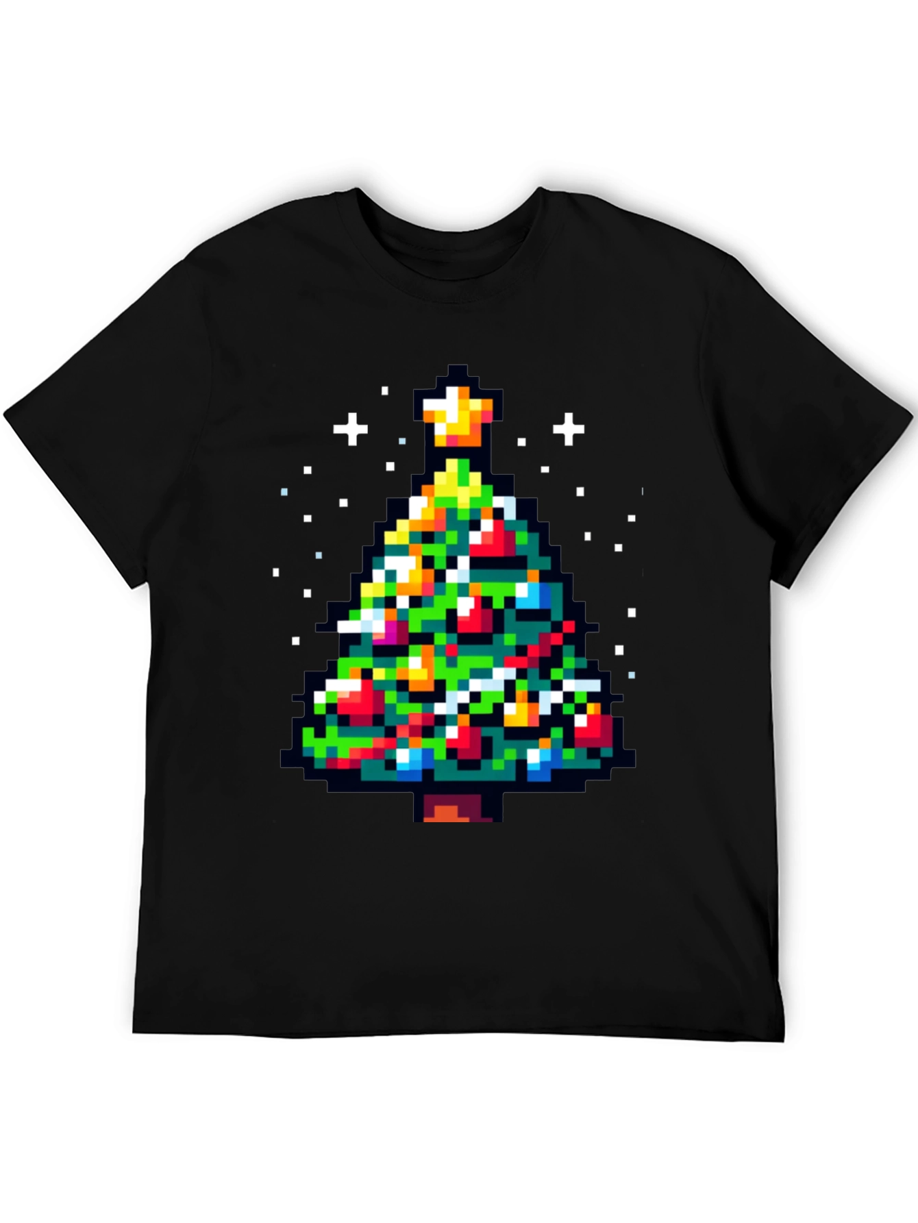 Pixel Christmas Tree Graphic Tee - Holiday Fun