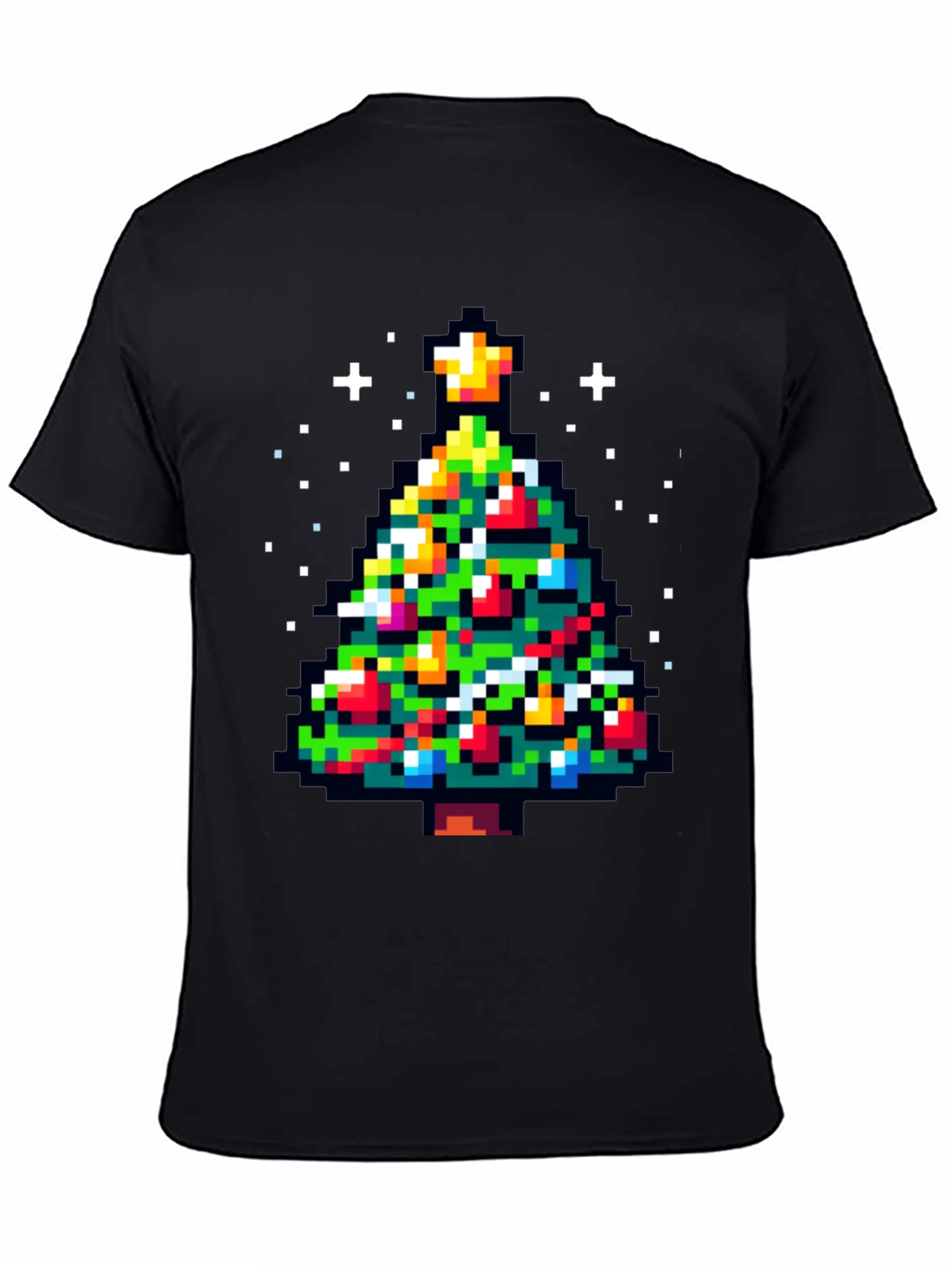Pixel Christmas Tree Graphic Tee - Holiday Fun