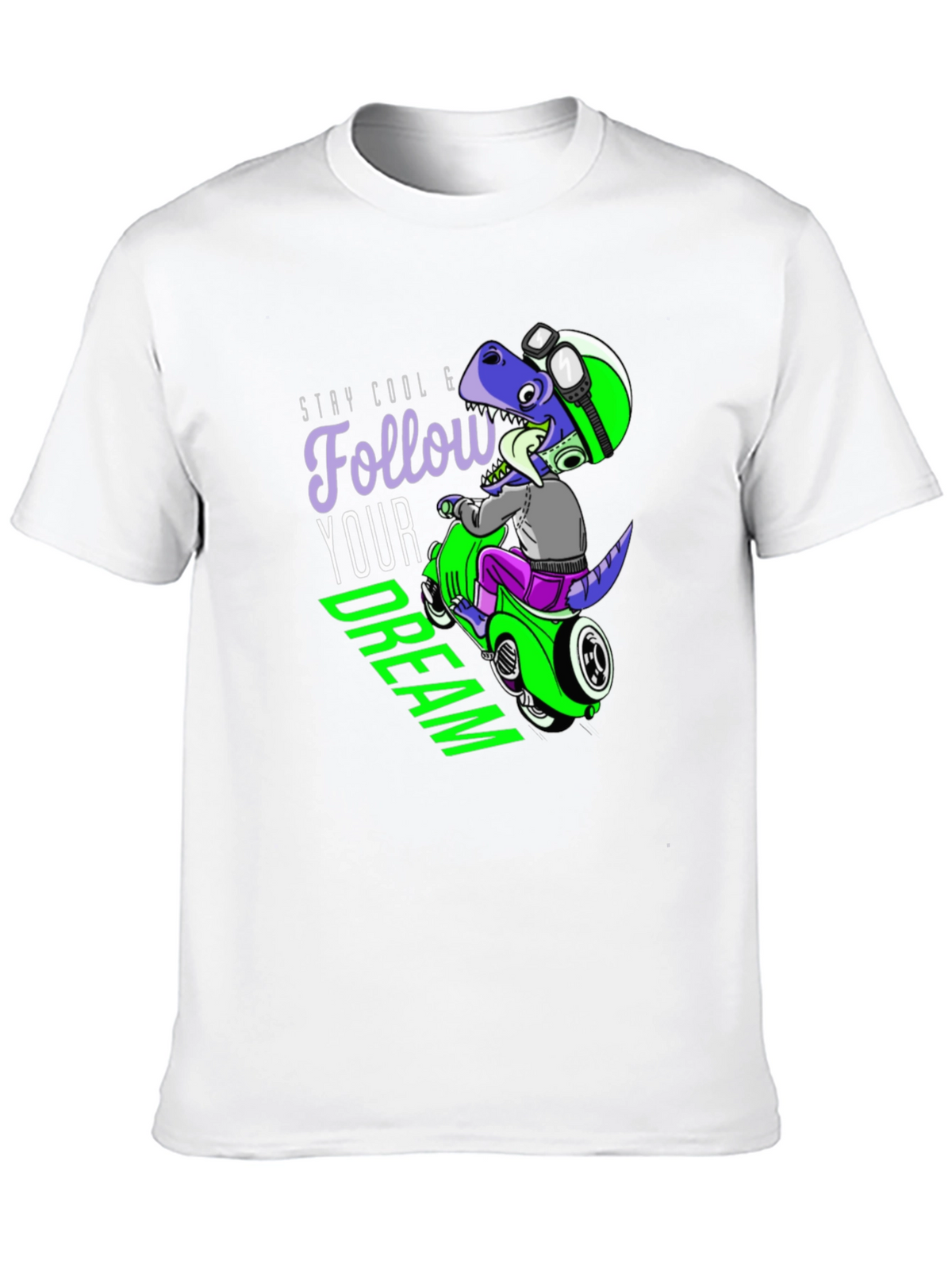 Cool Dino Scooter Graphic T-Shirt