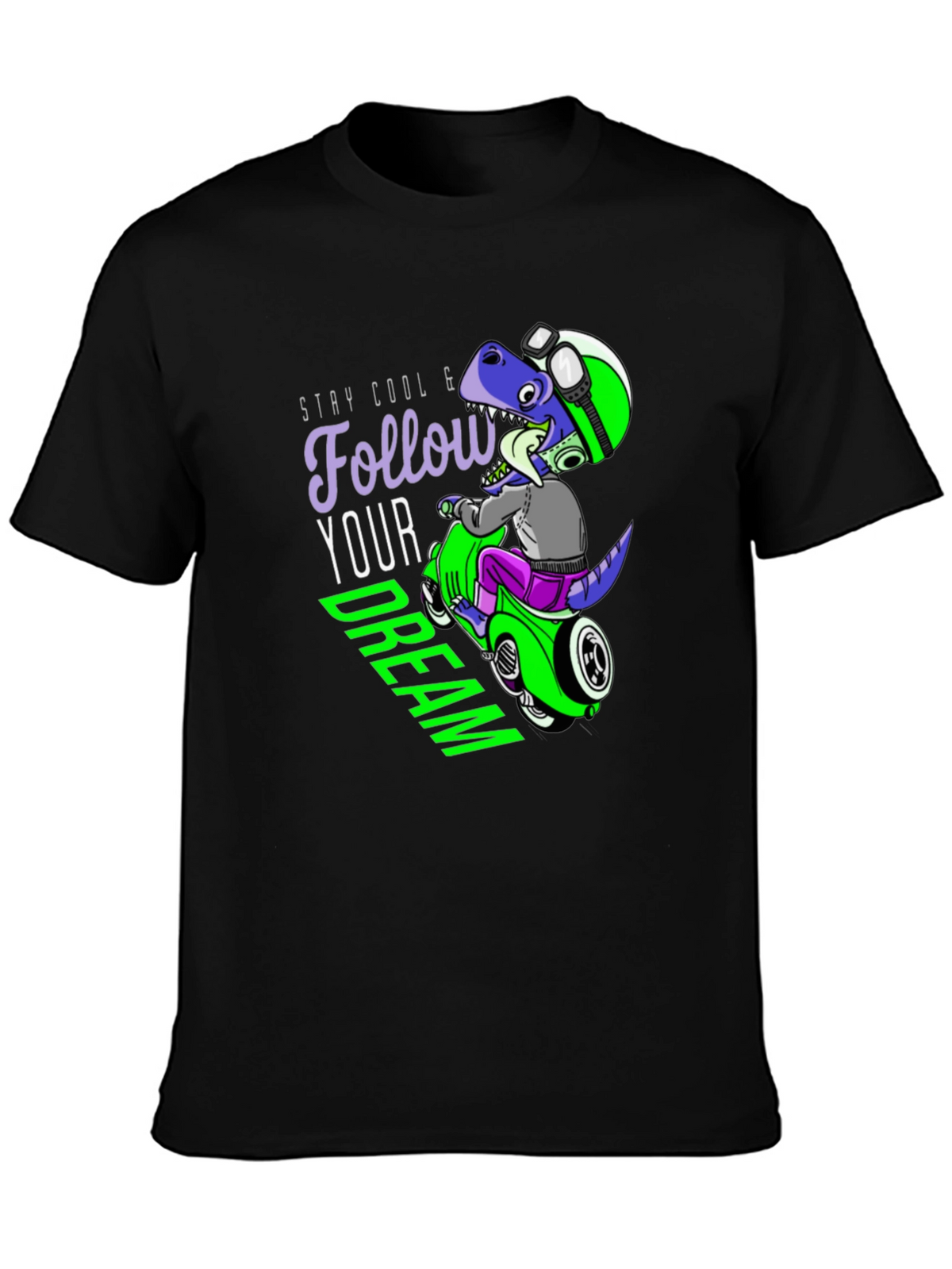 Cool Dino Scooter Graphic T-Shirt