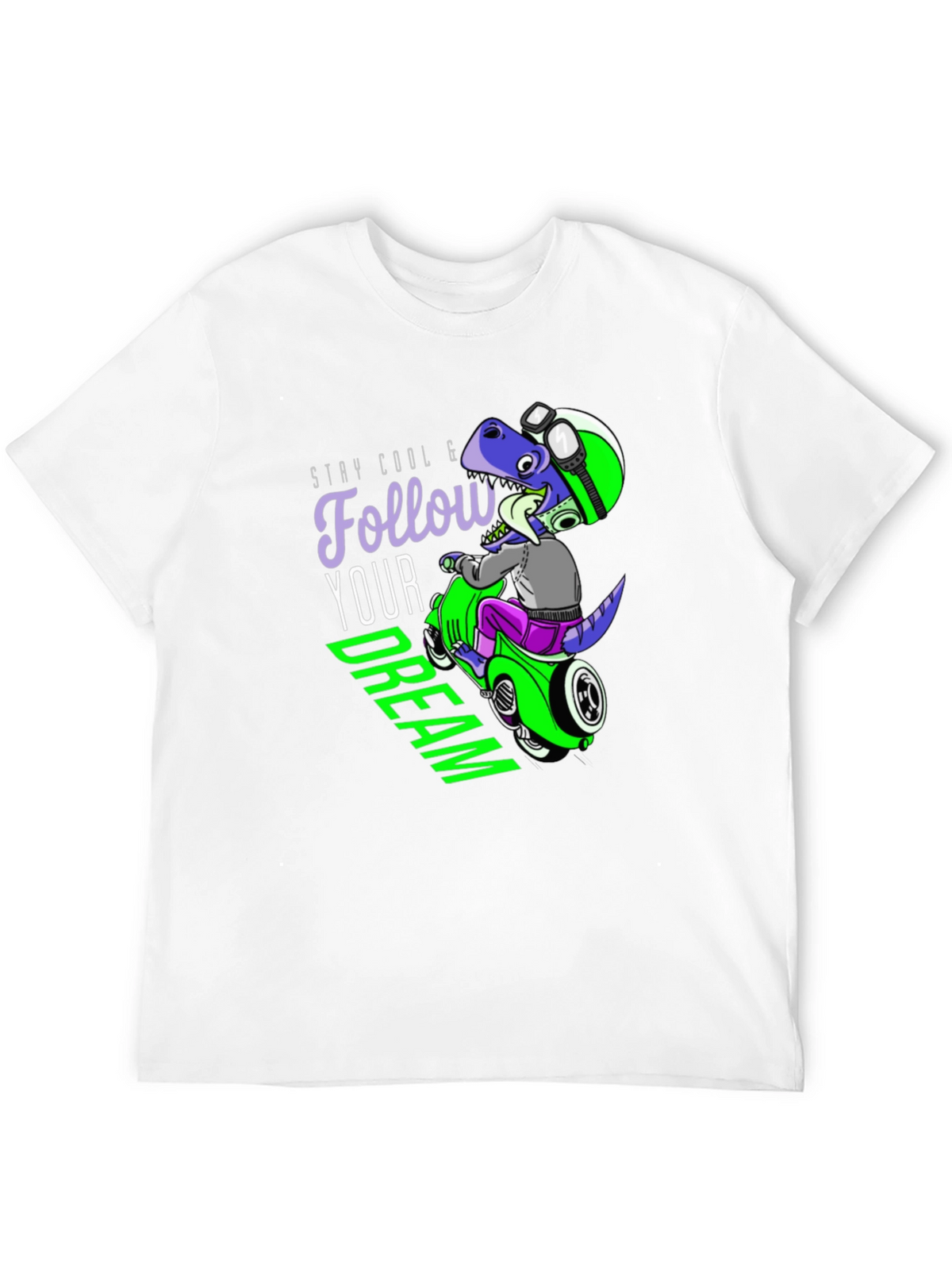 Cool Dino Scooter Graphic T-Shirt