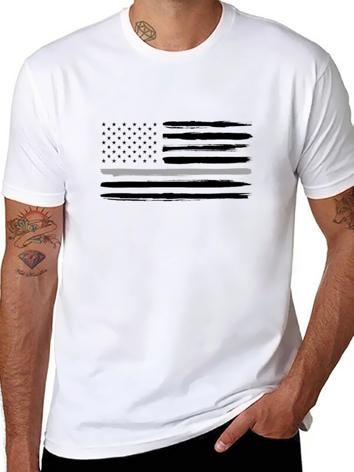 Thin Gray Line American Flag T-Shirt
