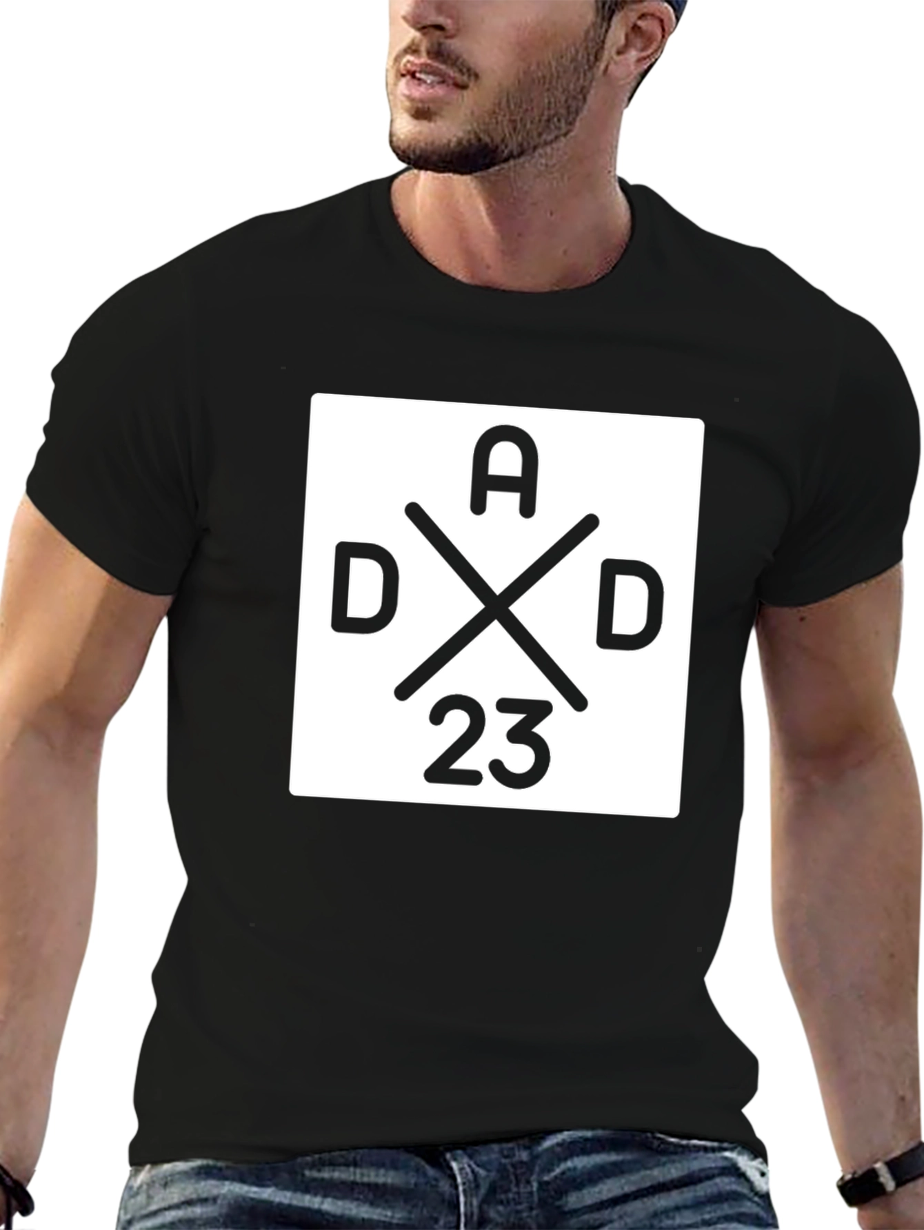 Dad 23 Graphic T-Shirt - Stylish Black Cotton Tee