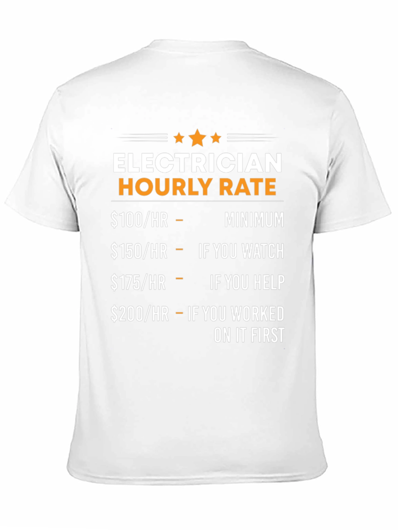 Electrician Hourly Rate Novelty Graphic Tee