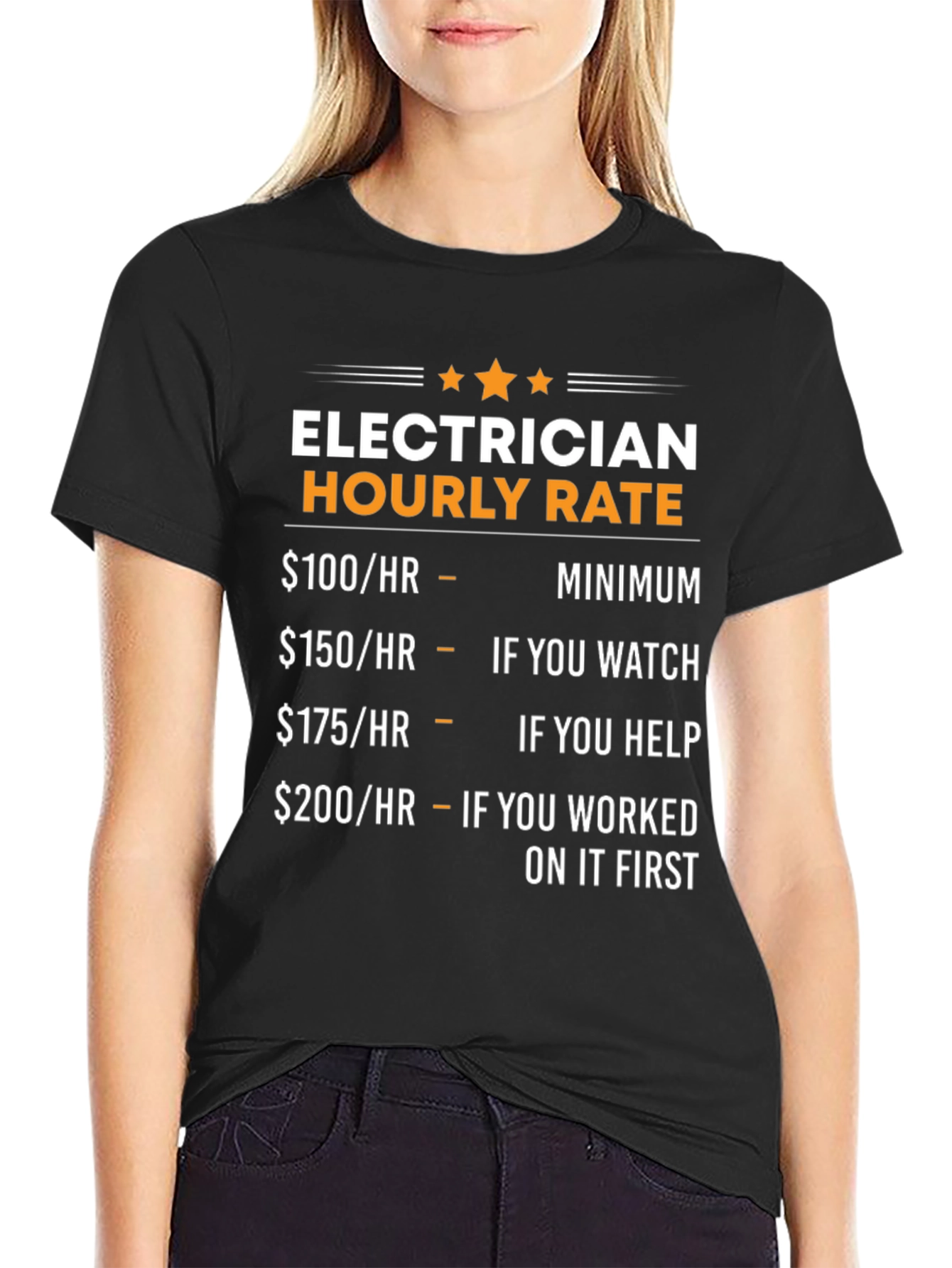 Electrician Hourly Rate Novelty Graphic Tee