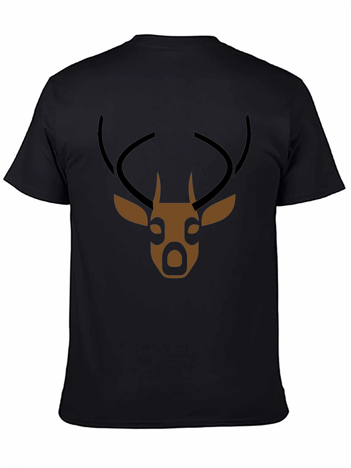 Mens Black Deer Graphic T-Shirt