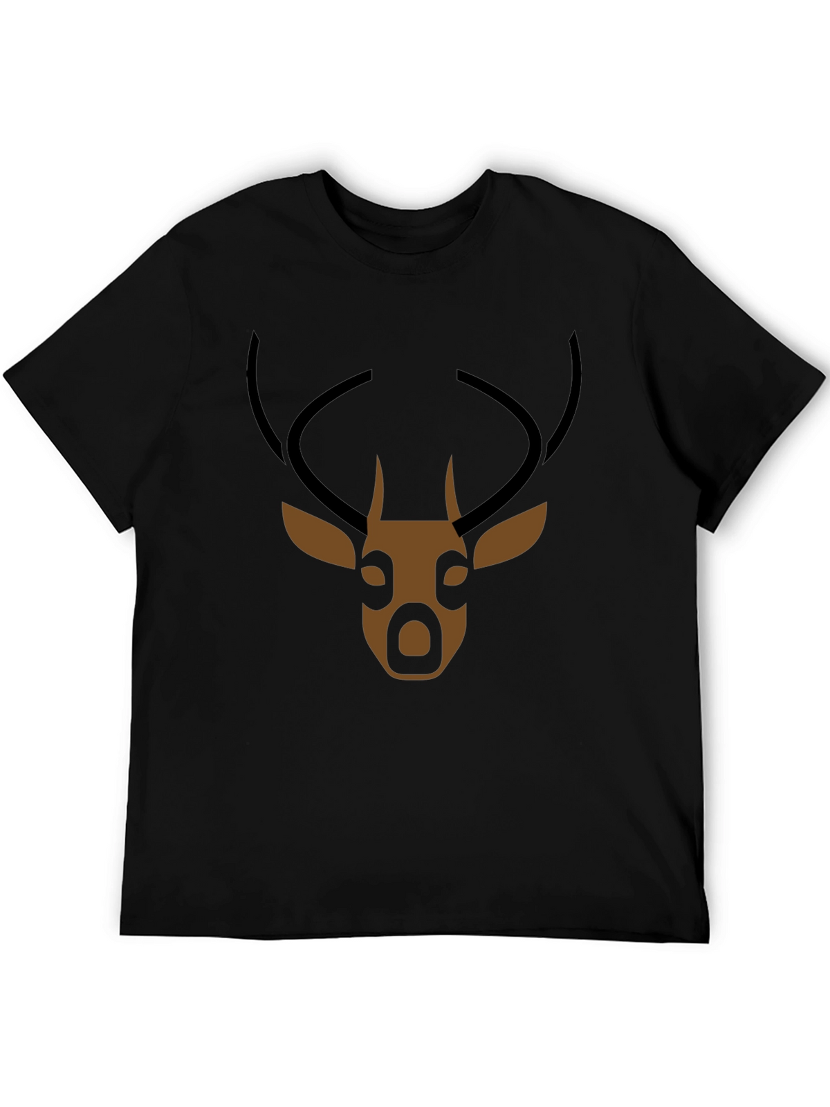 Mens Black Deer Graphic T-Shirt