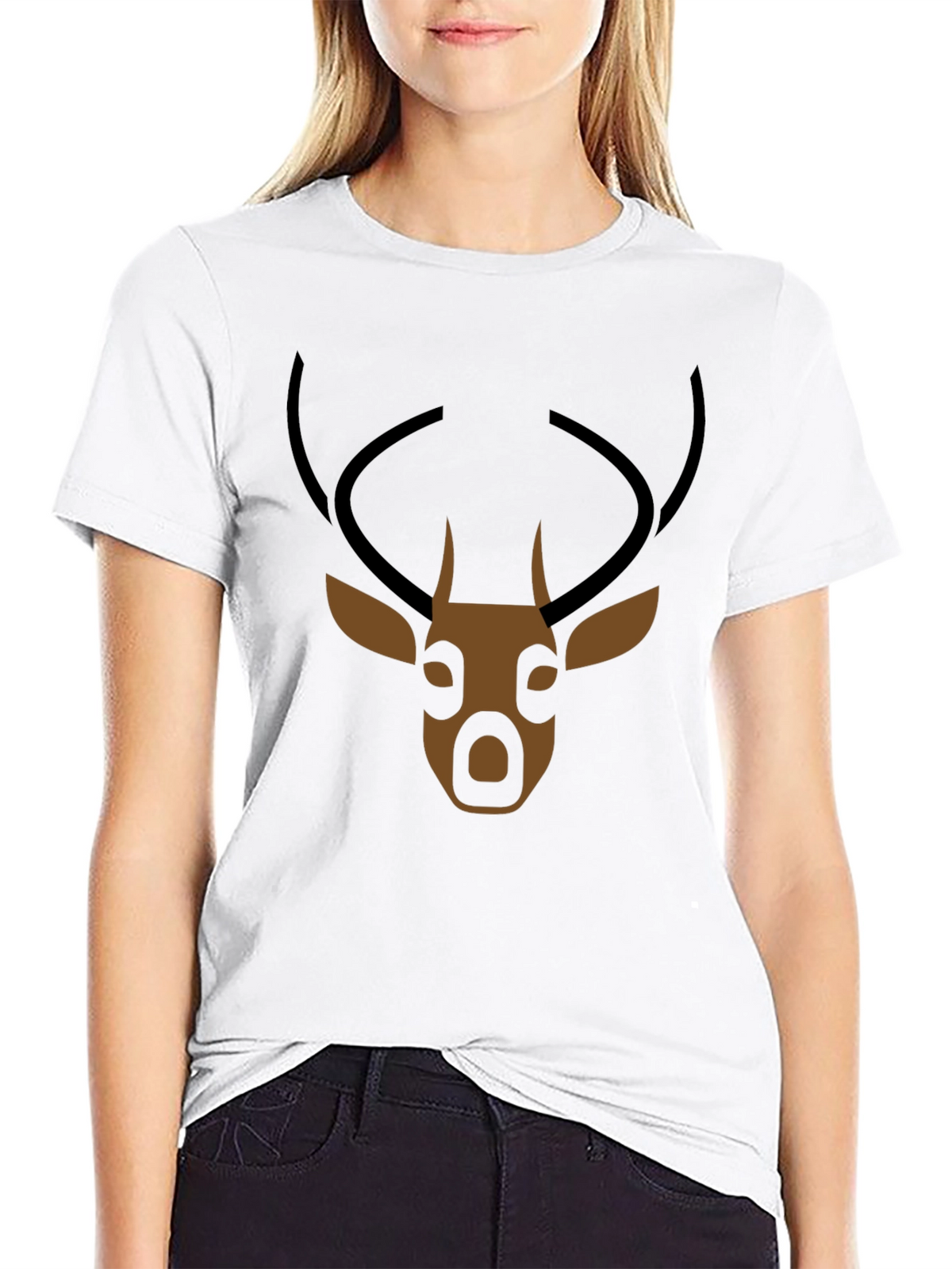 Mens Black Deer Graphic T-Shirt