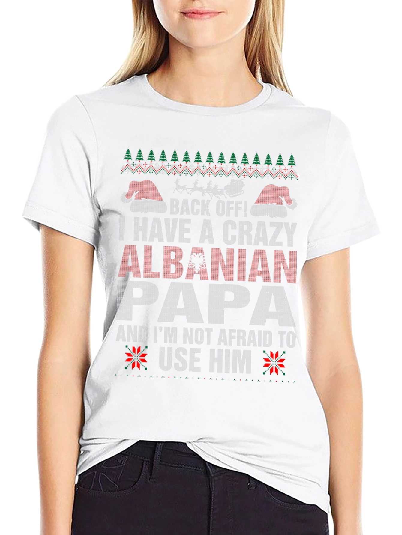Crazy Albanian Papa Christmas T-Shirt