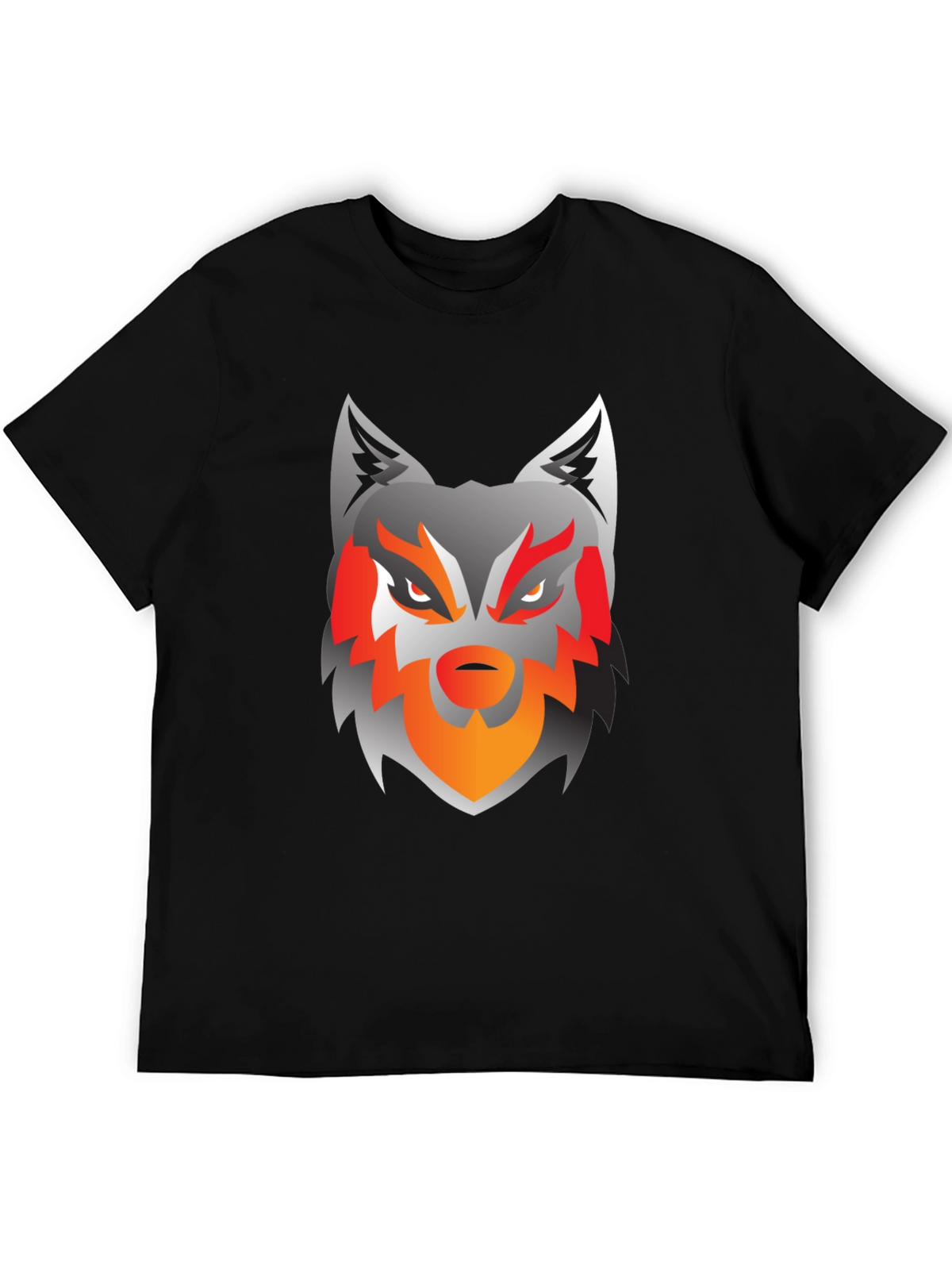 Mens Black Wolf Graphic Tee