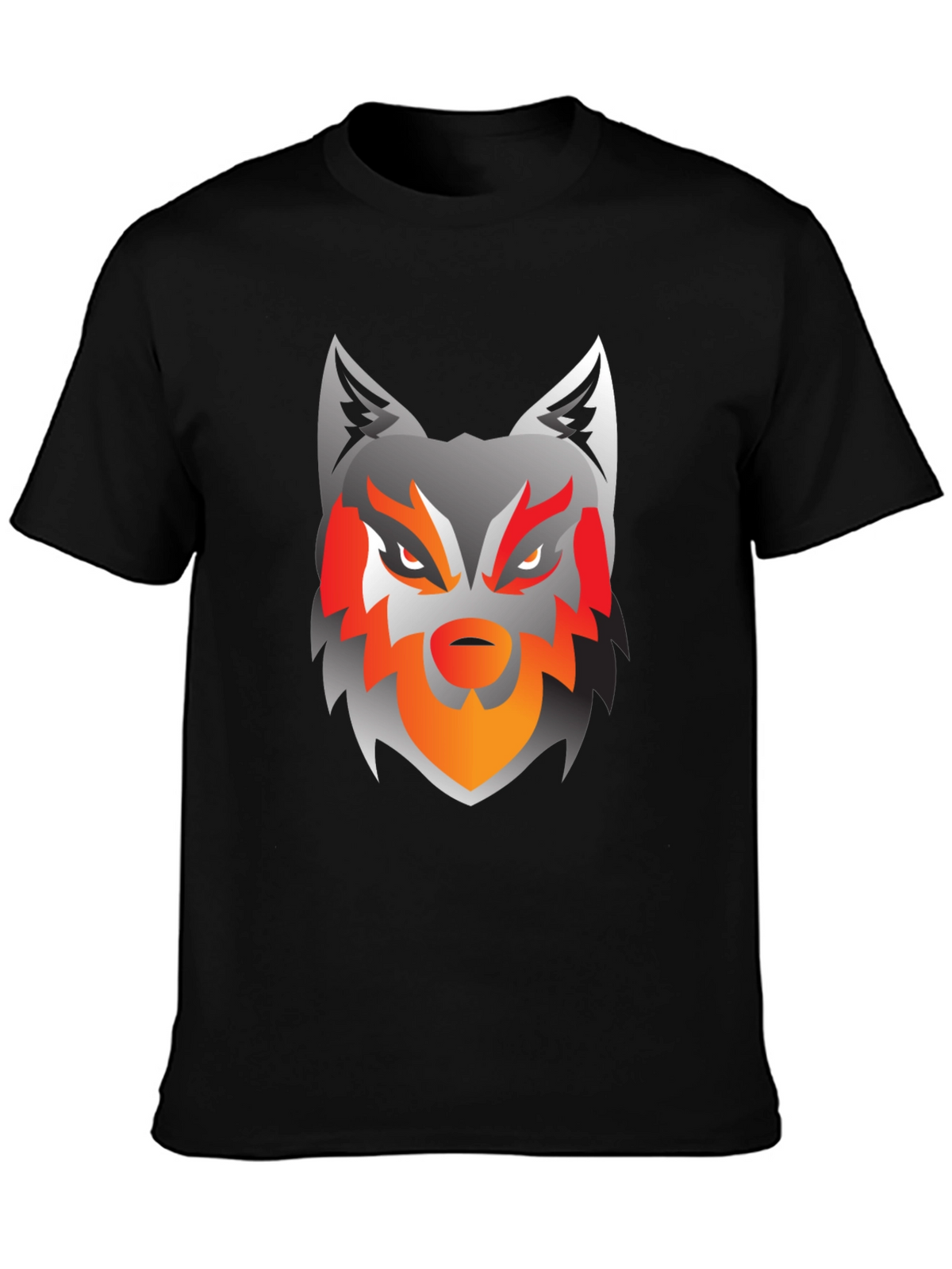 Mens Black Wolf Graphic Tee