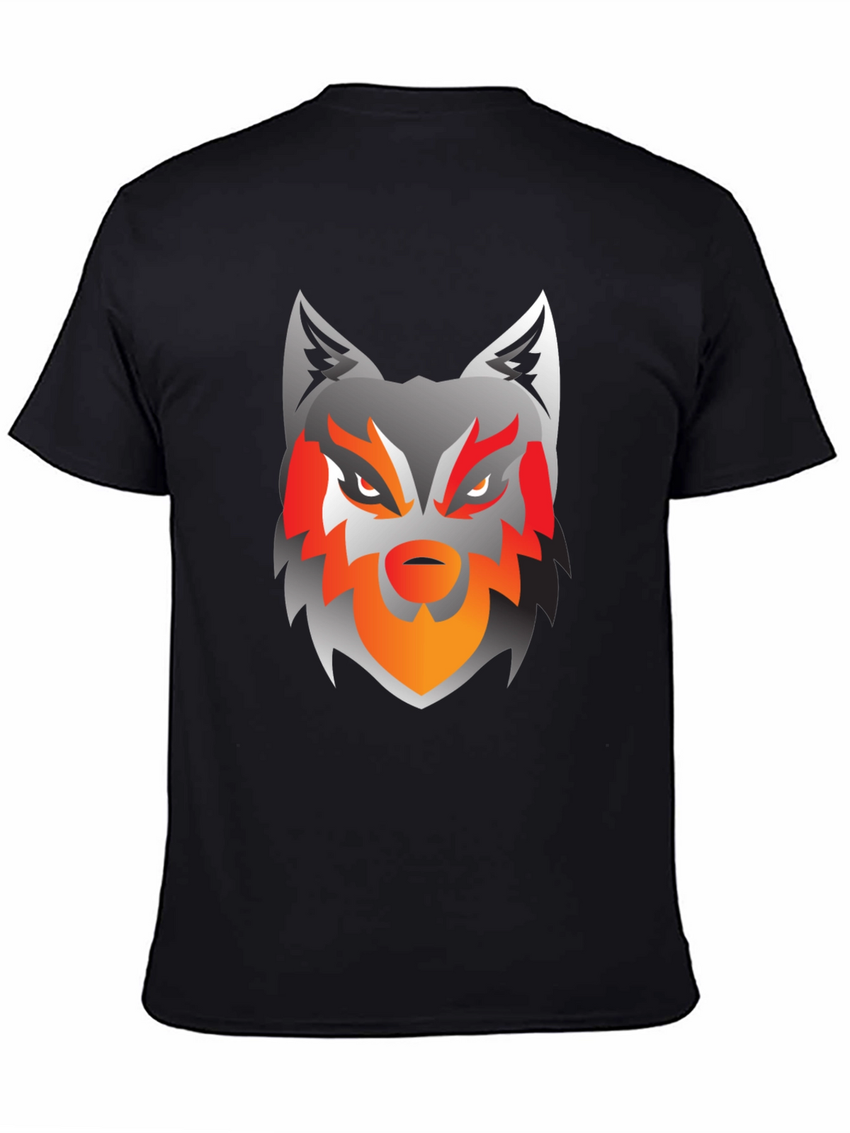 Mens Black Wolf Graphic Tee