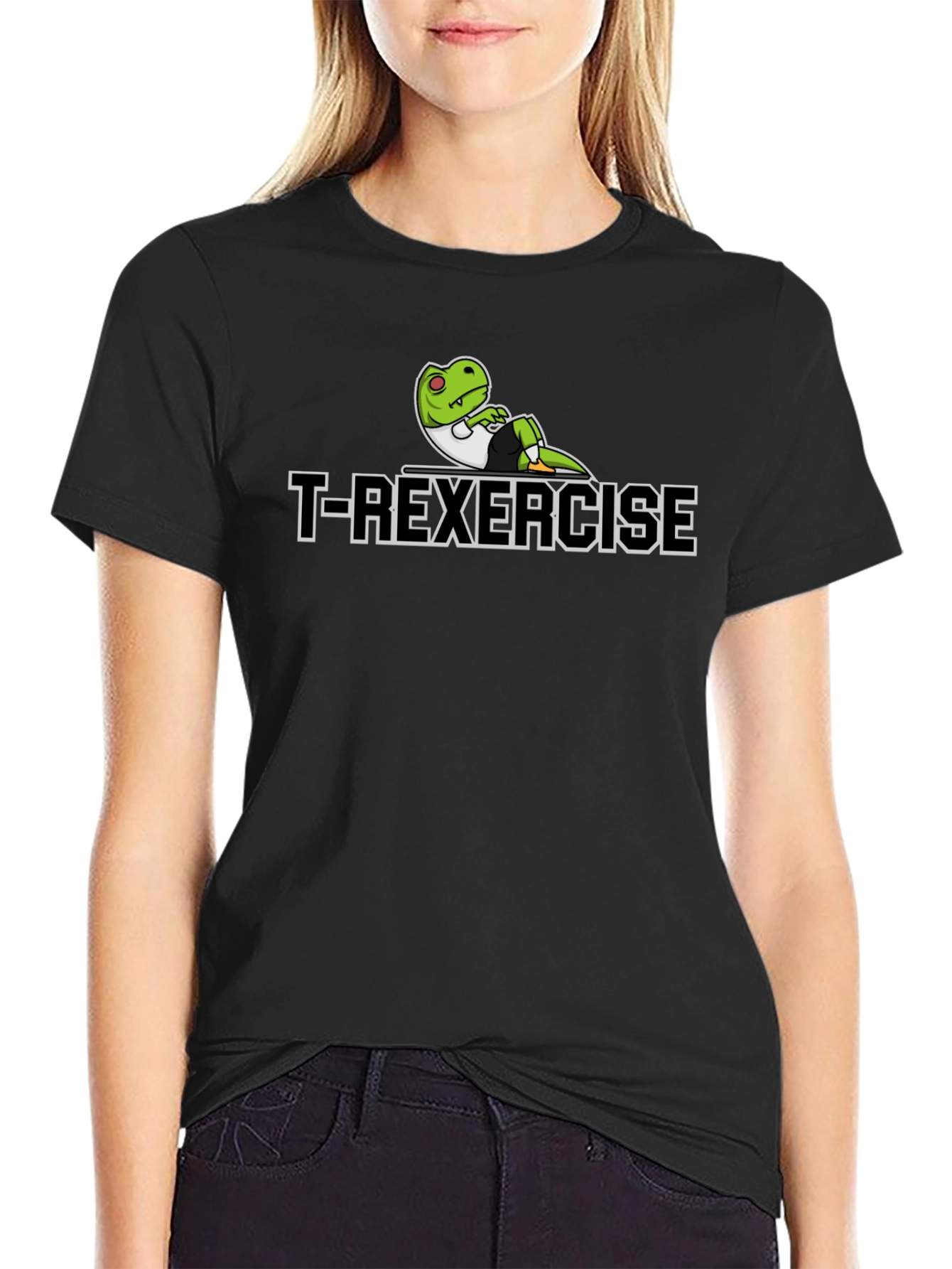 T-Rexercise T-Shirt - Black Cotton Tee