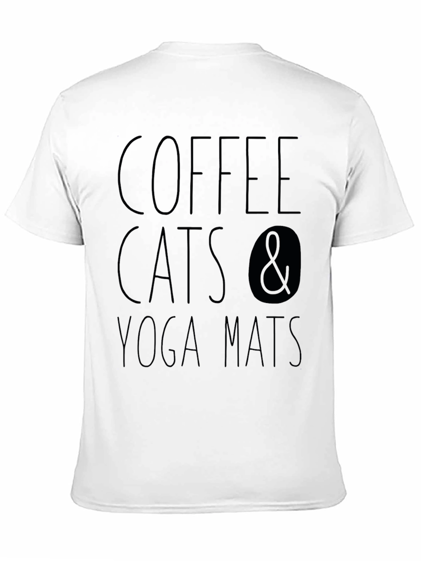 Coffee Cats & Yoga Mats Black T-Shirt