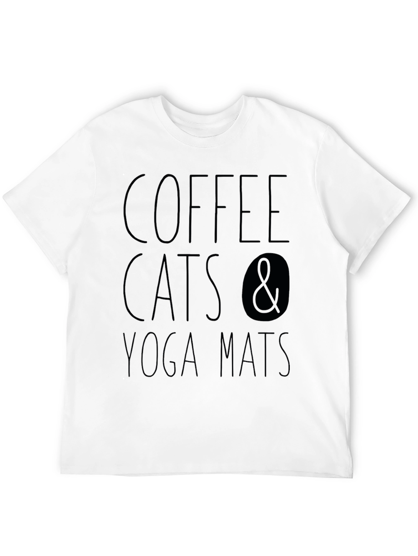 Coffee Cats & Yoga Mats Black T-Shirt