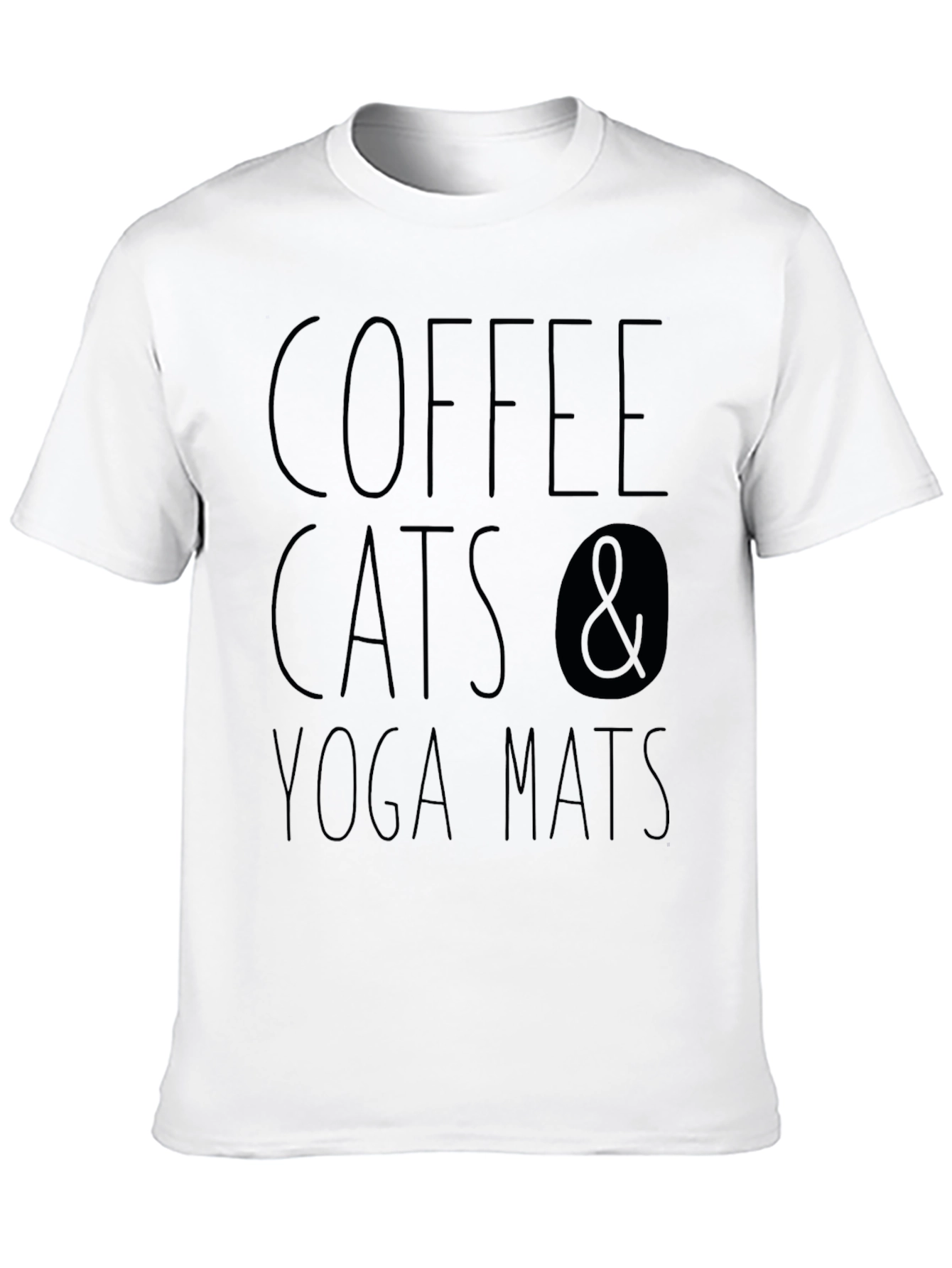 Coffee Cats & Yoga Mats Black T-Shirt