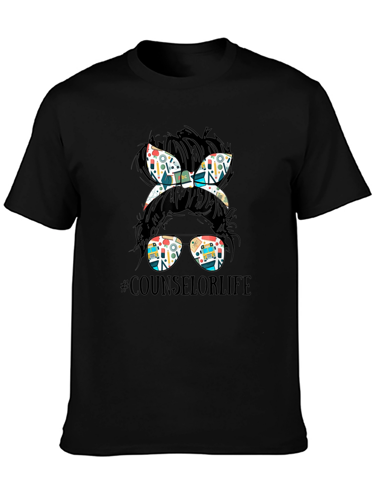 Counselor Life Messy Bun T-Shirt