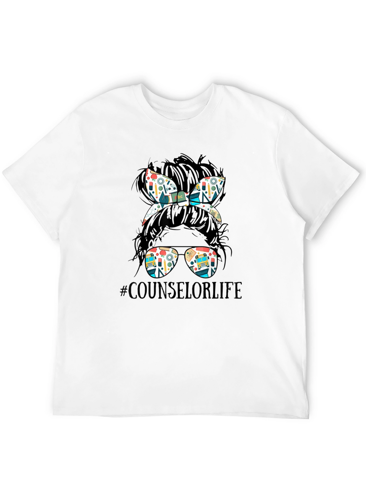 Counselor Life Messy Bun T-Shirt