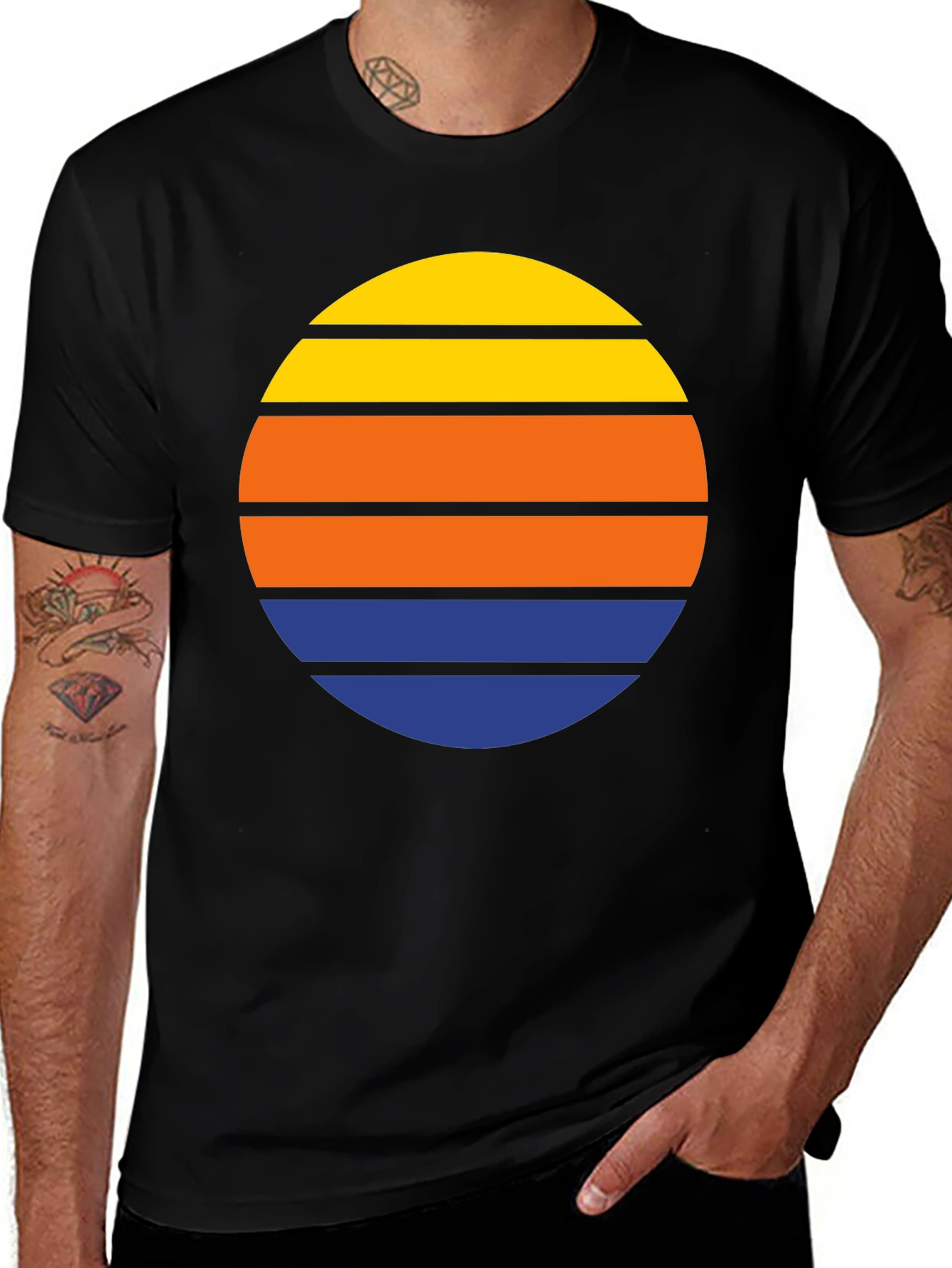 Retro Sunset Striped T-Shirt