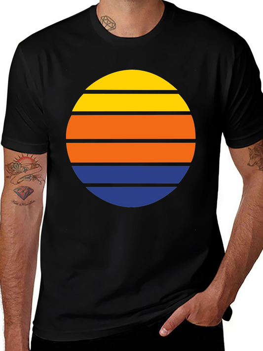 Retro Sunset Striped T-Shirt