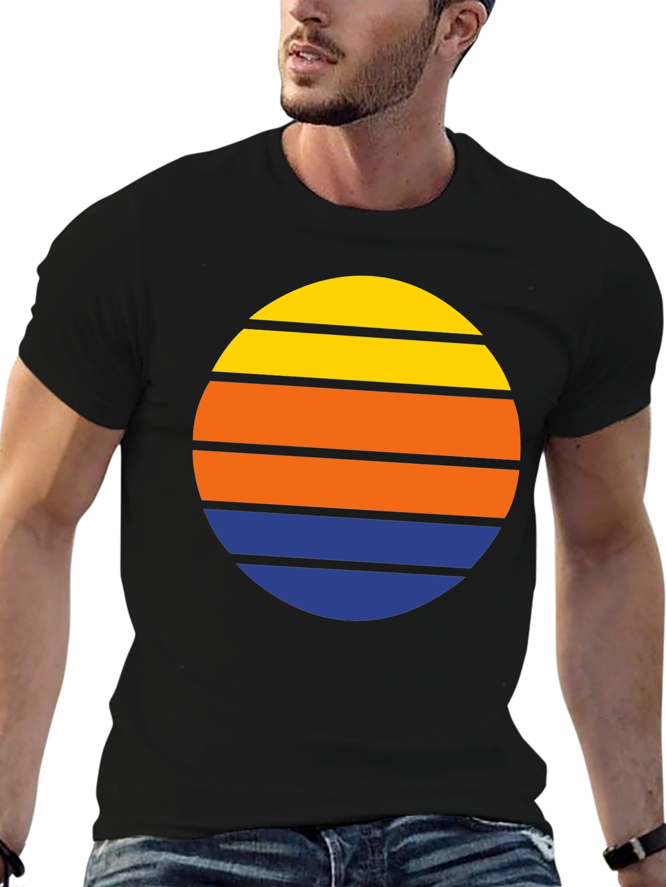 Retro Sunset Striped T-Shirt