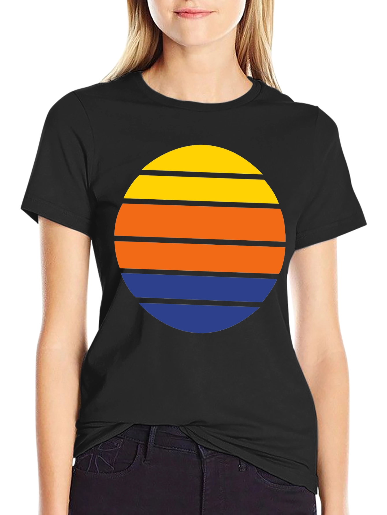 Retro Sunset Striped T-Shirt