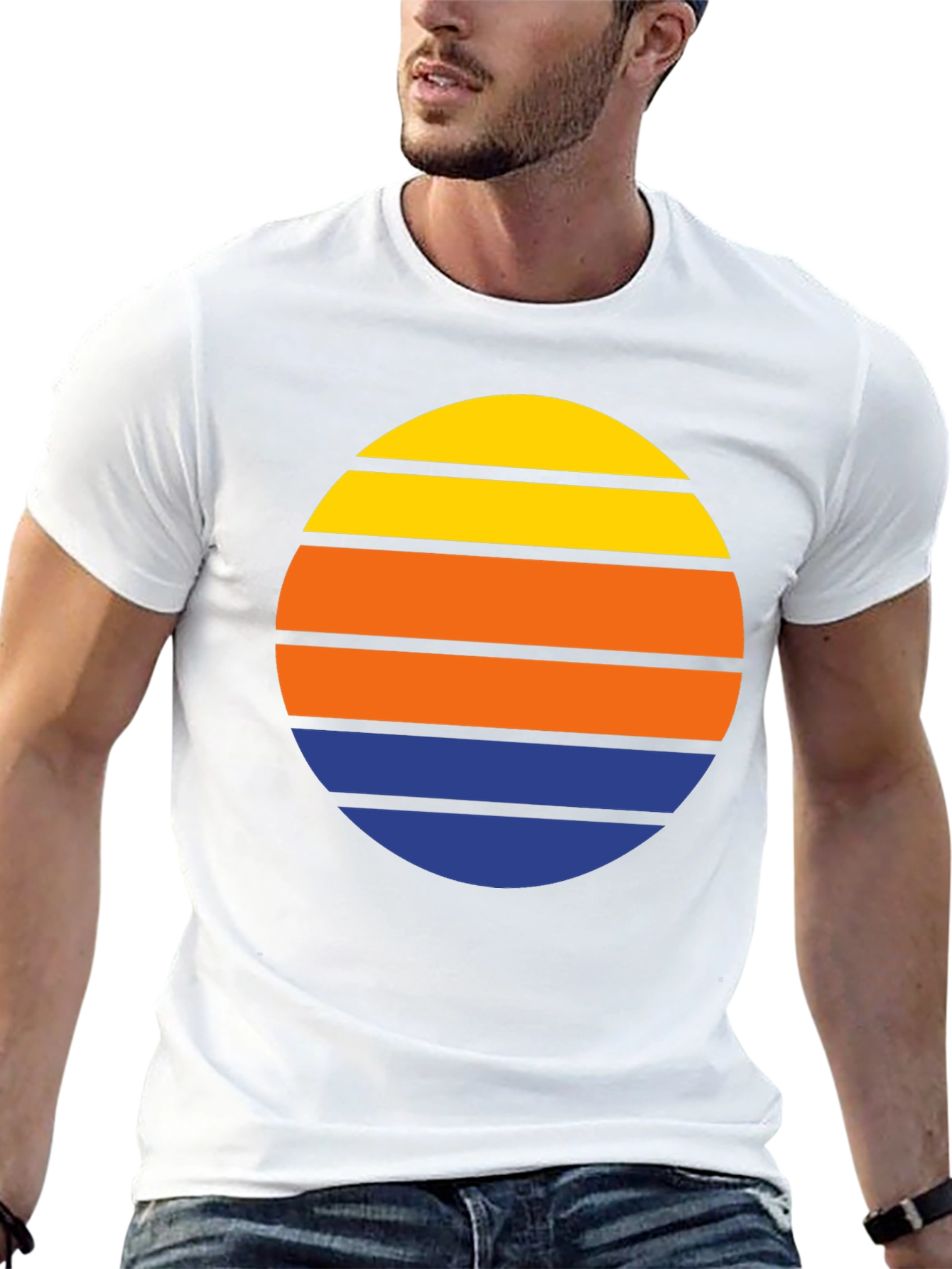Retro Sunset Striped T-Shirt