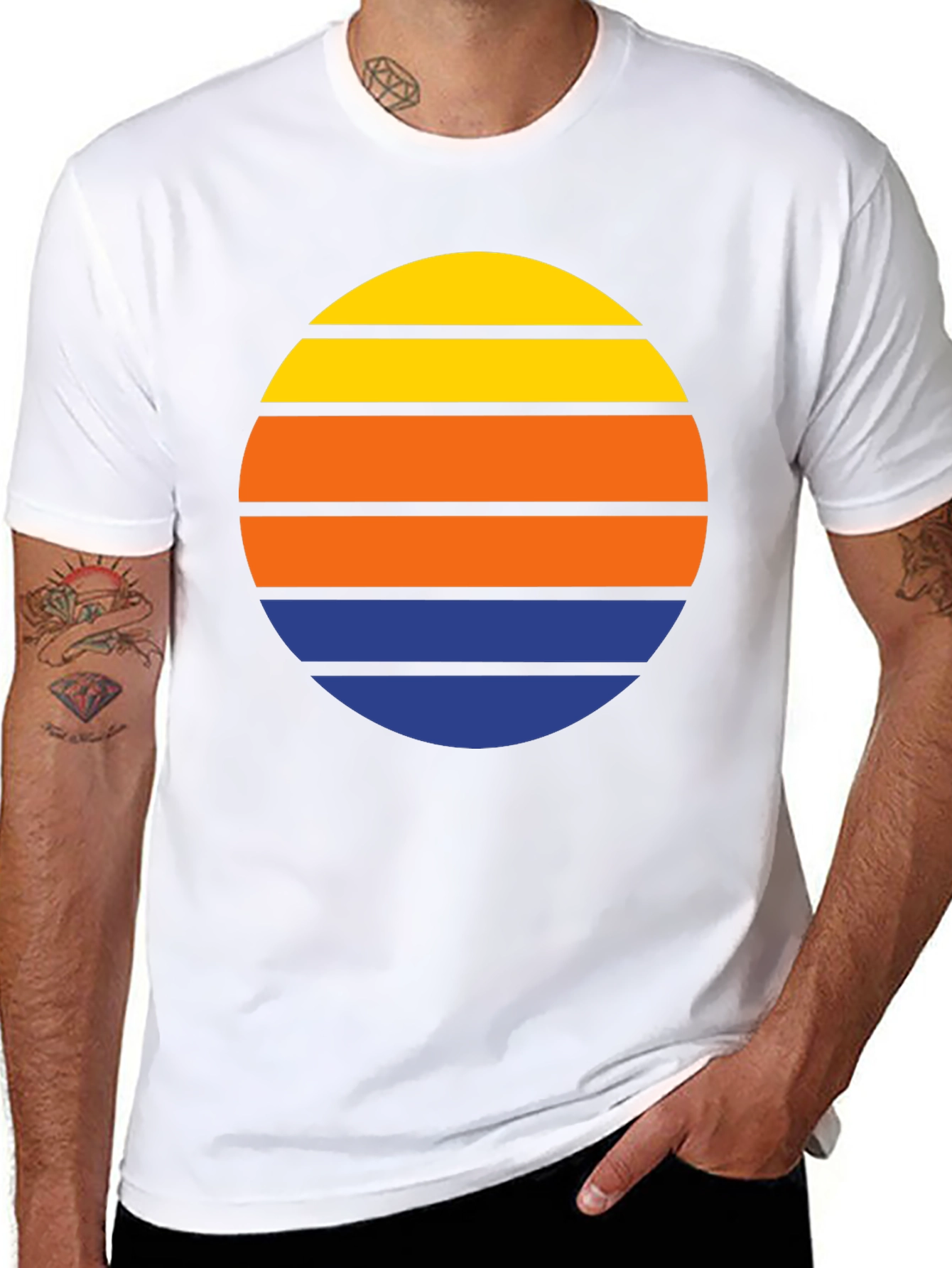 Retro Sunset Striped T-Shirt