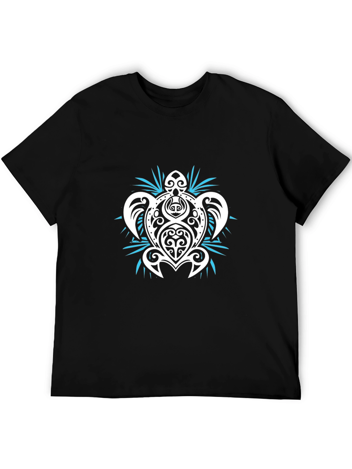 Tribal Turtle Graphic T-Shirt - Black