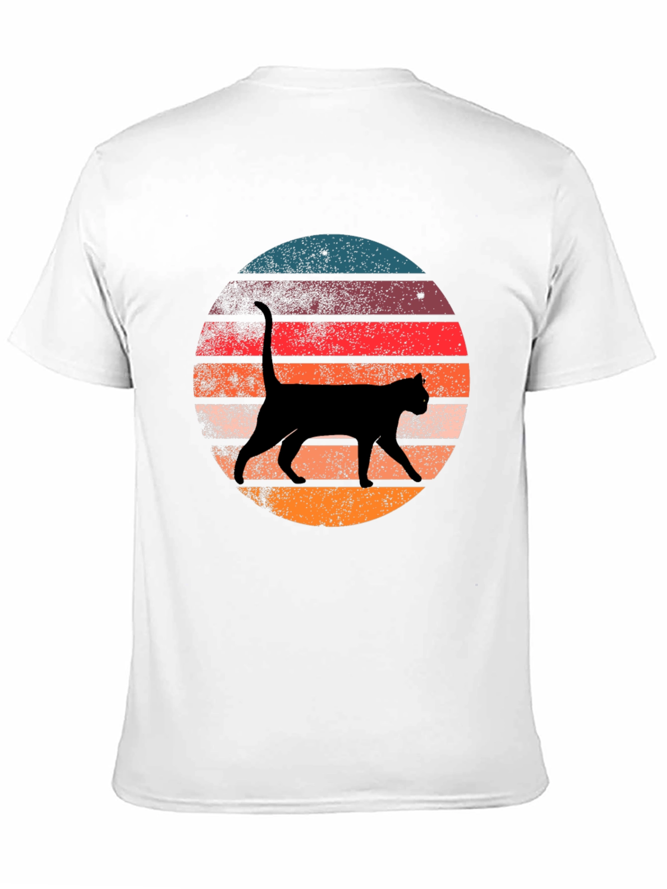 Retro Cat Silhouette Graphic T-Shirt