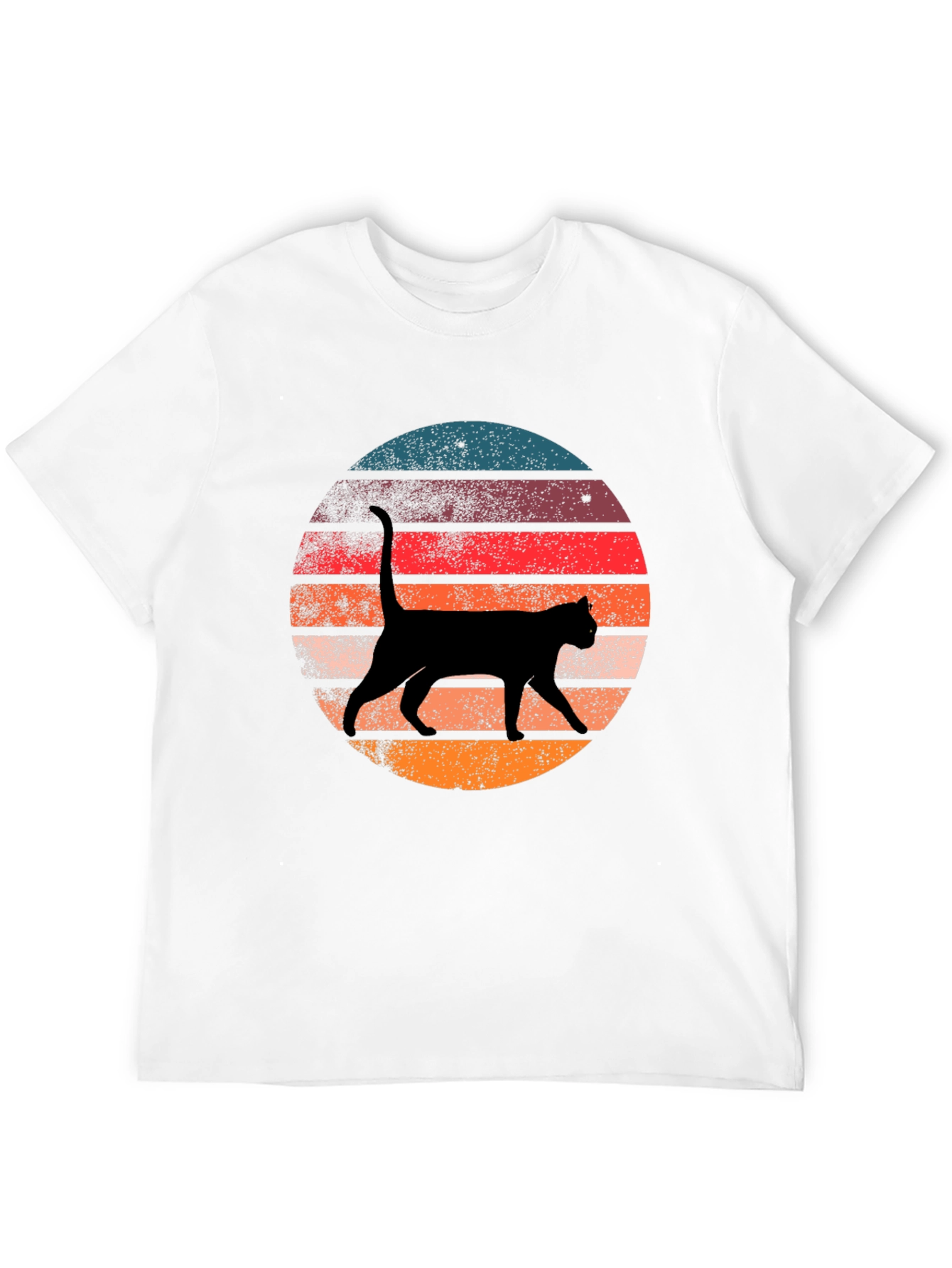 Retro Cat Silhouette Graphic T-Shirt
