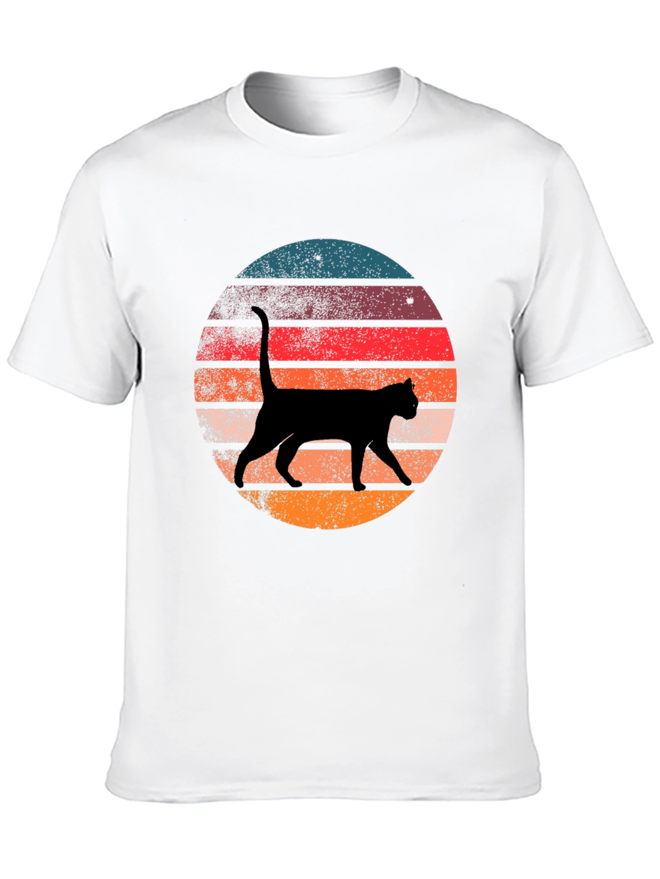 Retro Cat Silhouette Graphic T-Shirt