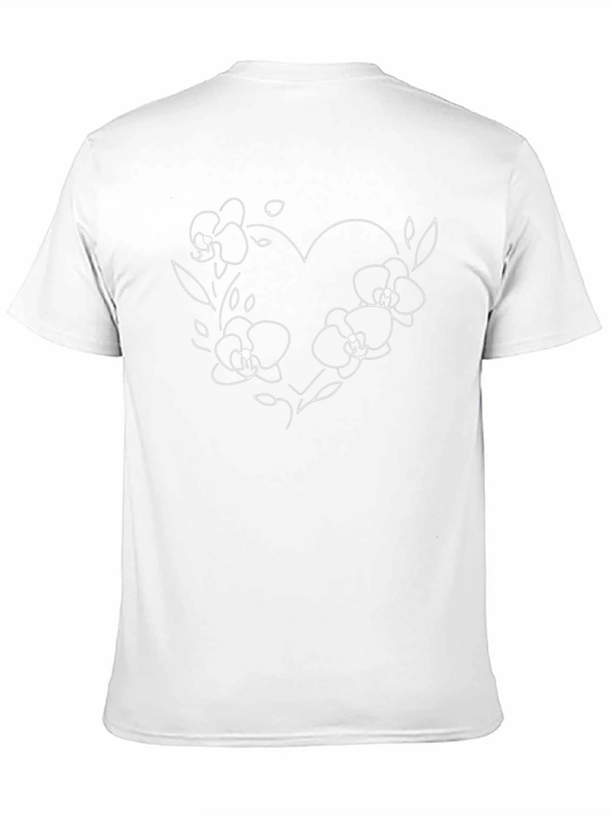 Orchid Heart Graphic Tee - Stylish Black T-Shirt