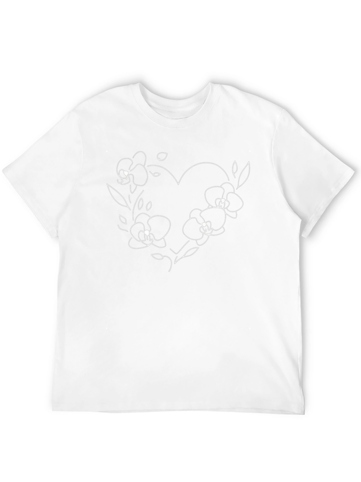 Orchid Heart Graphic Tee - Stylish Black T-Shirt
