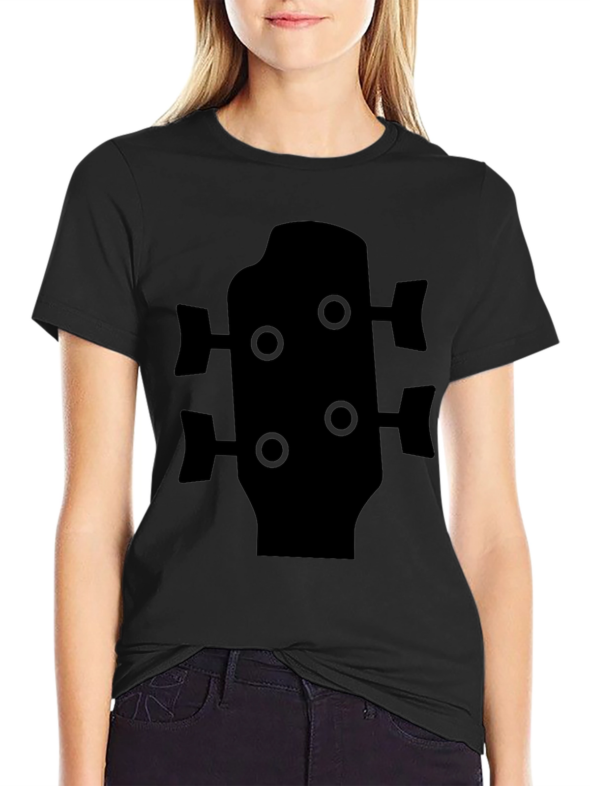 Bass Guitar Headstock T-Shirt - Black