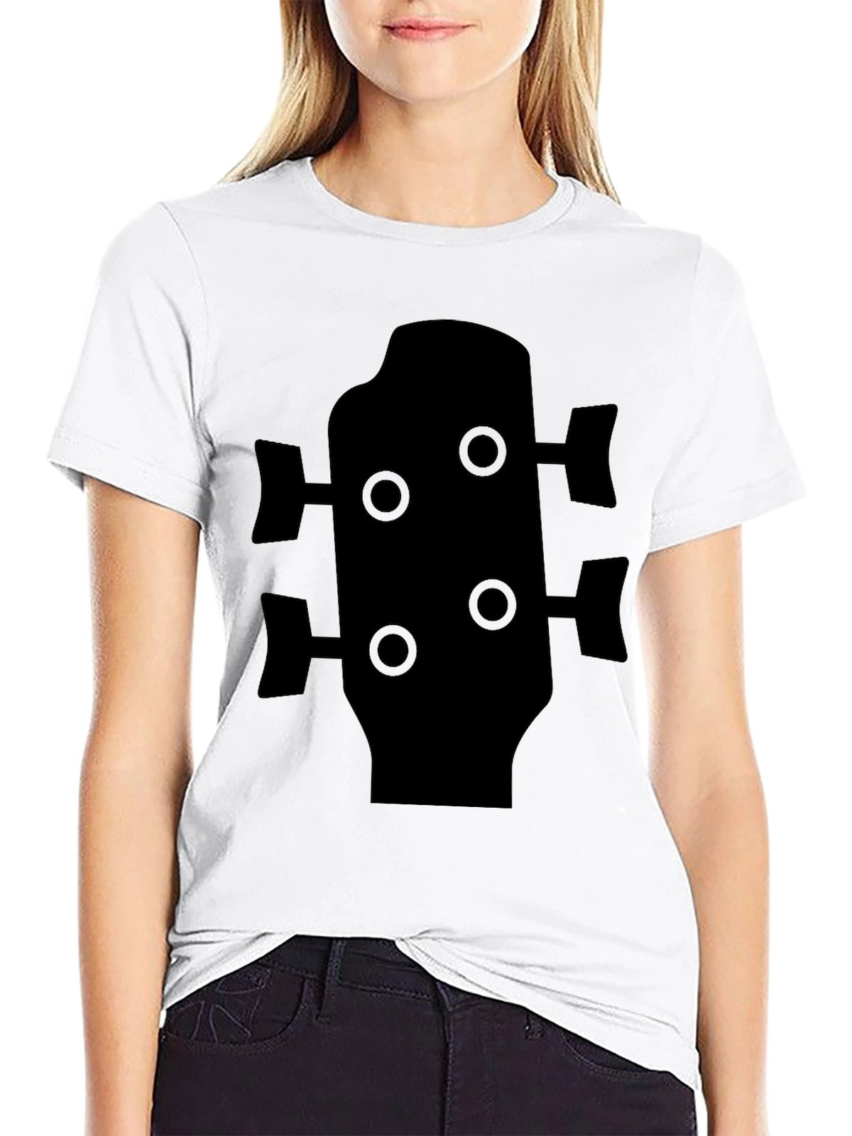 Bass Guitar Headstock T-Shirt - Black