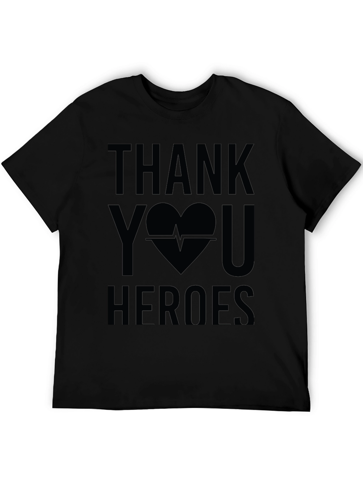 Thank You Heroes Graphic Tee - Black Cotton Shirt