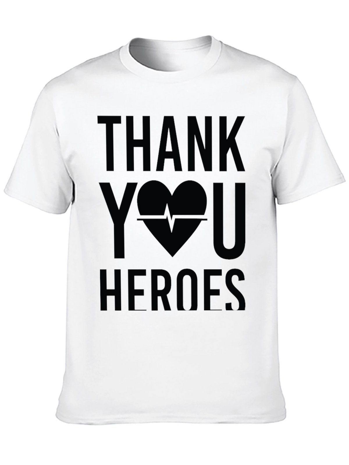 Thank You Heroes Graphic Tee - Black Cotton Shirt