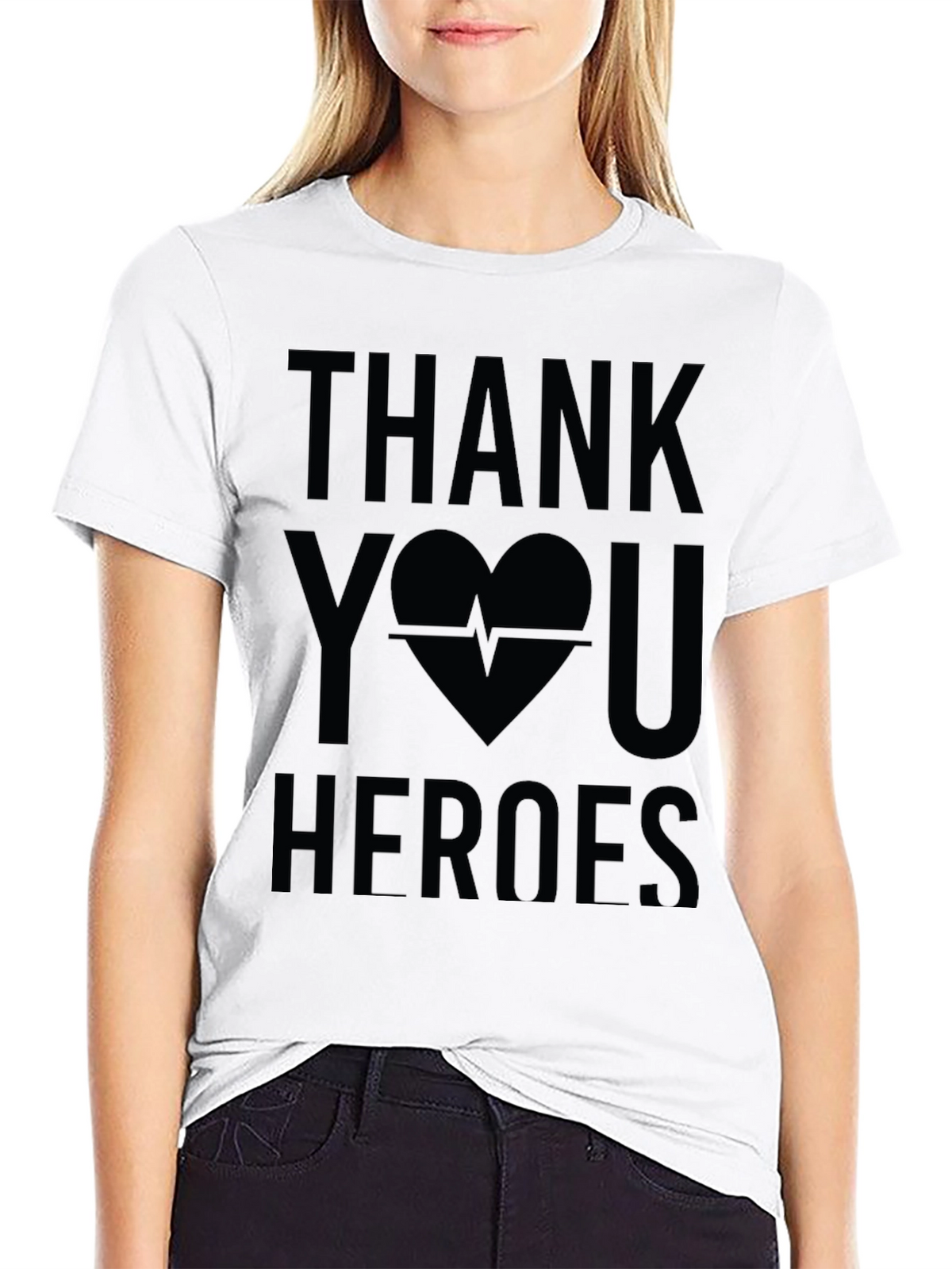 Thank You Heroes Graphic Tee - Black Cotton Shirt