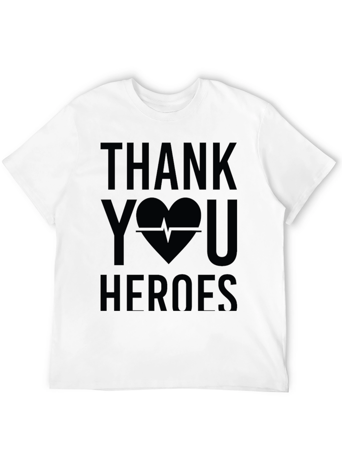 Thank You Heroes Graphic Tee - Black Cotton Shirt