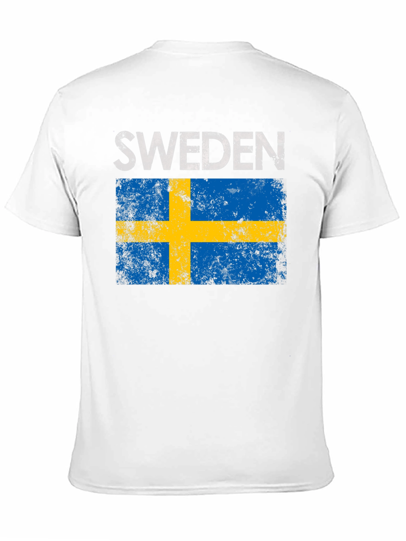 Sweden Flag Graphic T-Shirt - Distressed Design