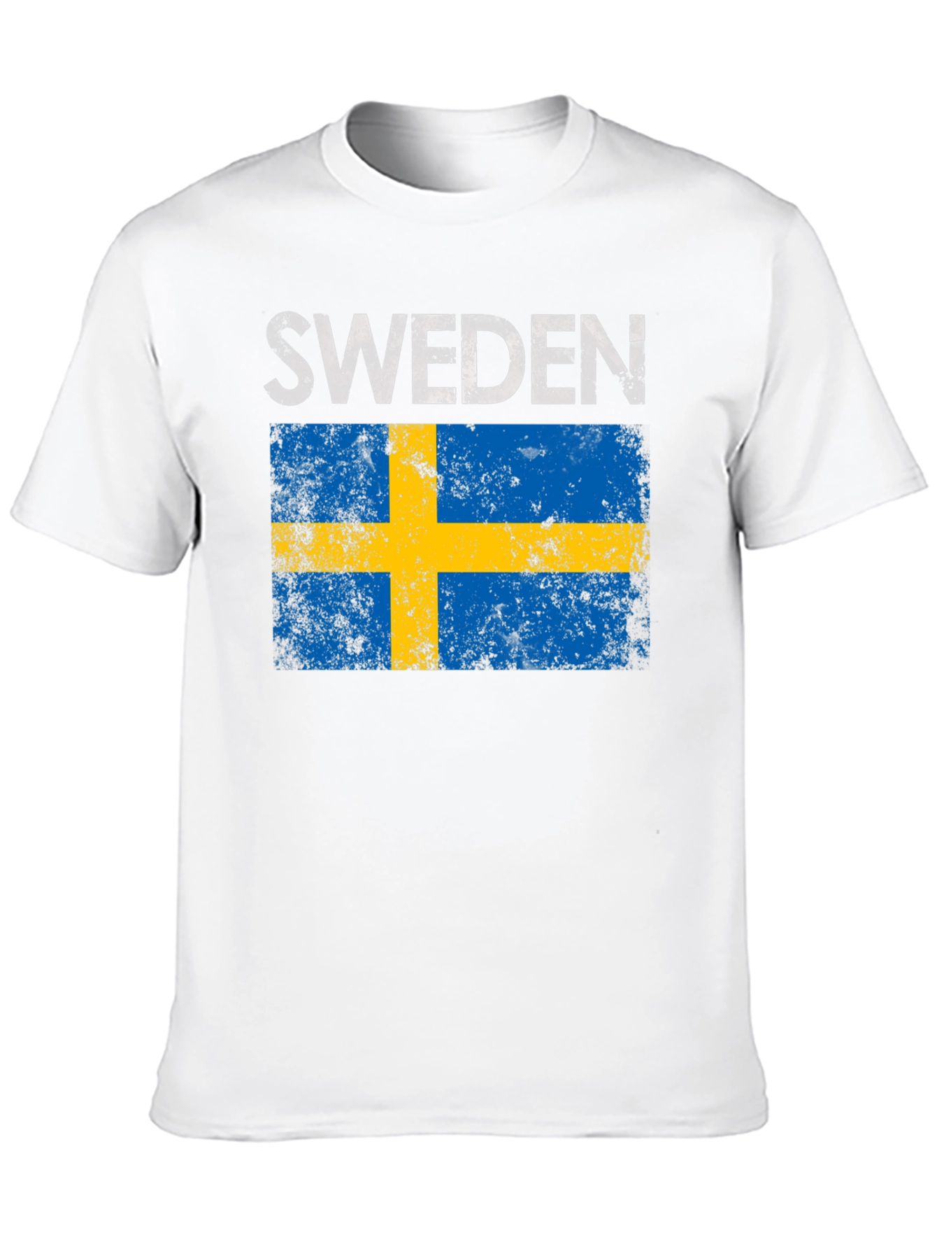 Sweden Flag Graphic T-Shirt - Distressed Design