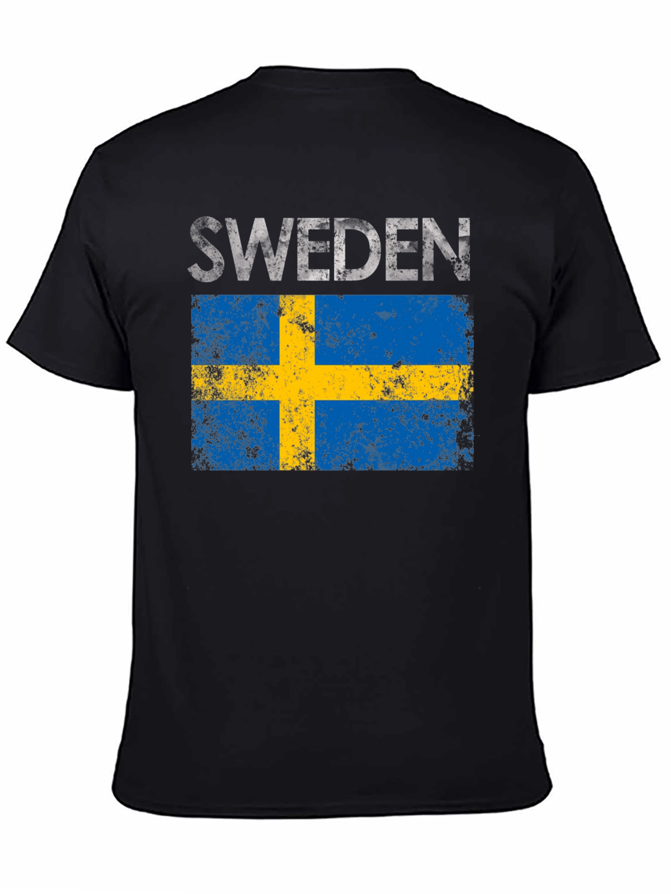 Sweden Flag Graphic T-Shirt - Distressed Design