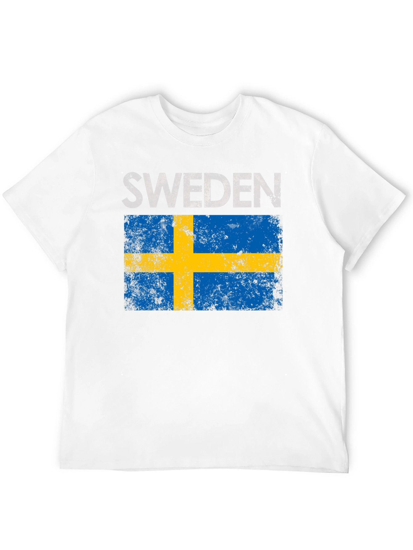Sweden Flag Graphic T-Shirt - Distressed Design