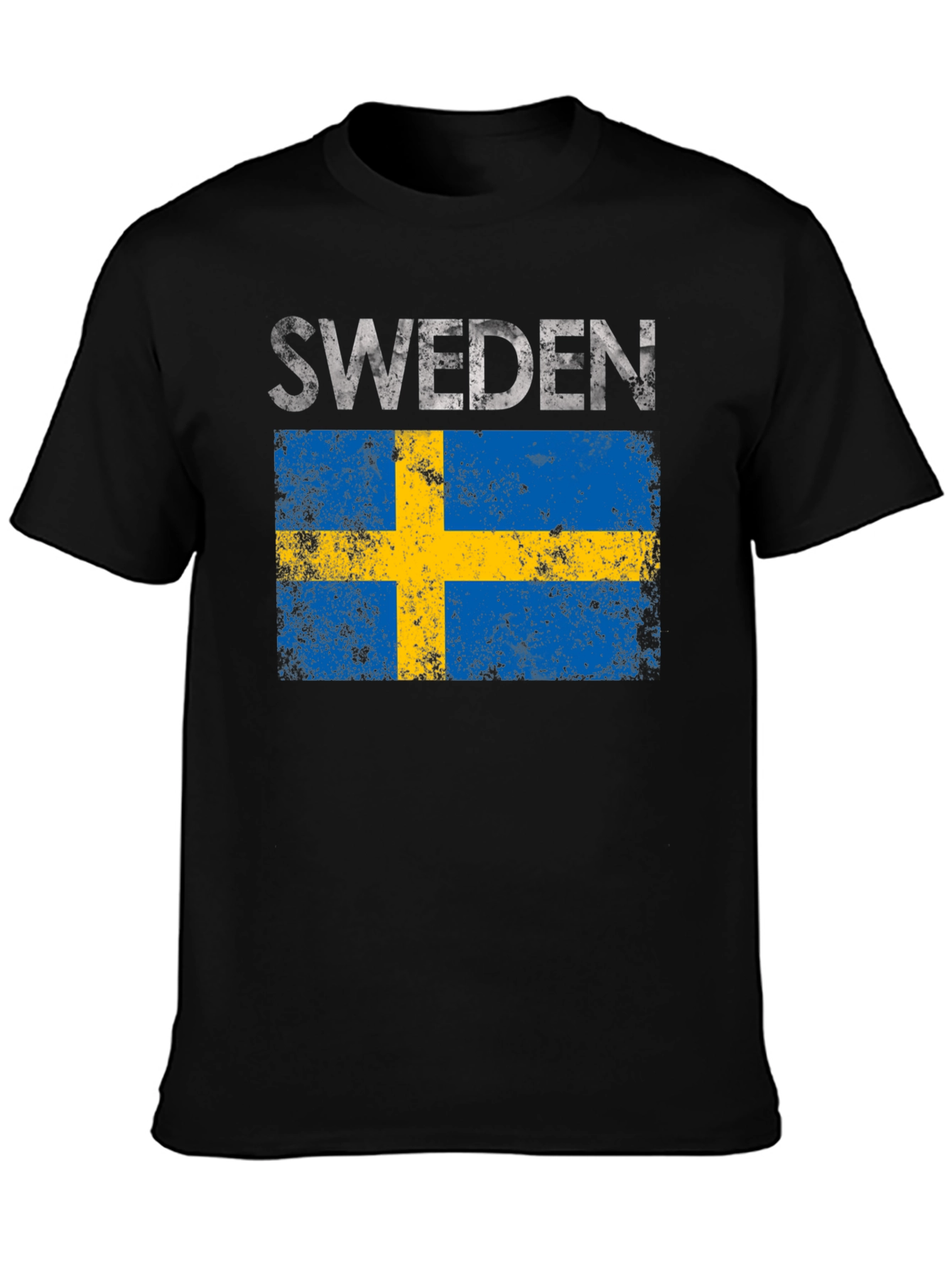Sweden Flag Graphic T-Shirt - Distressed Design