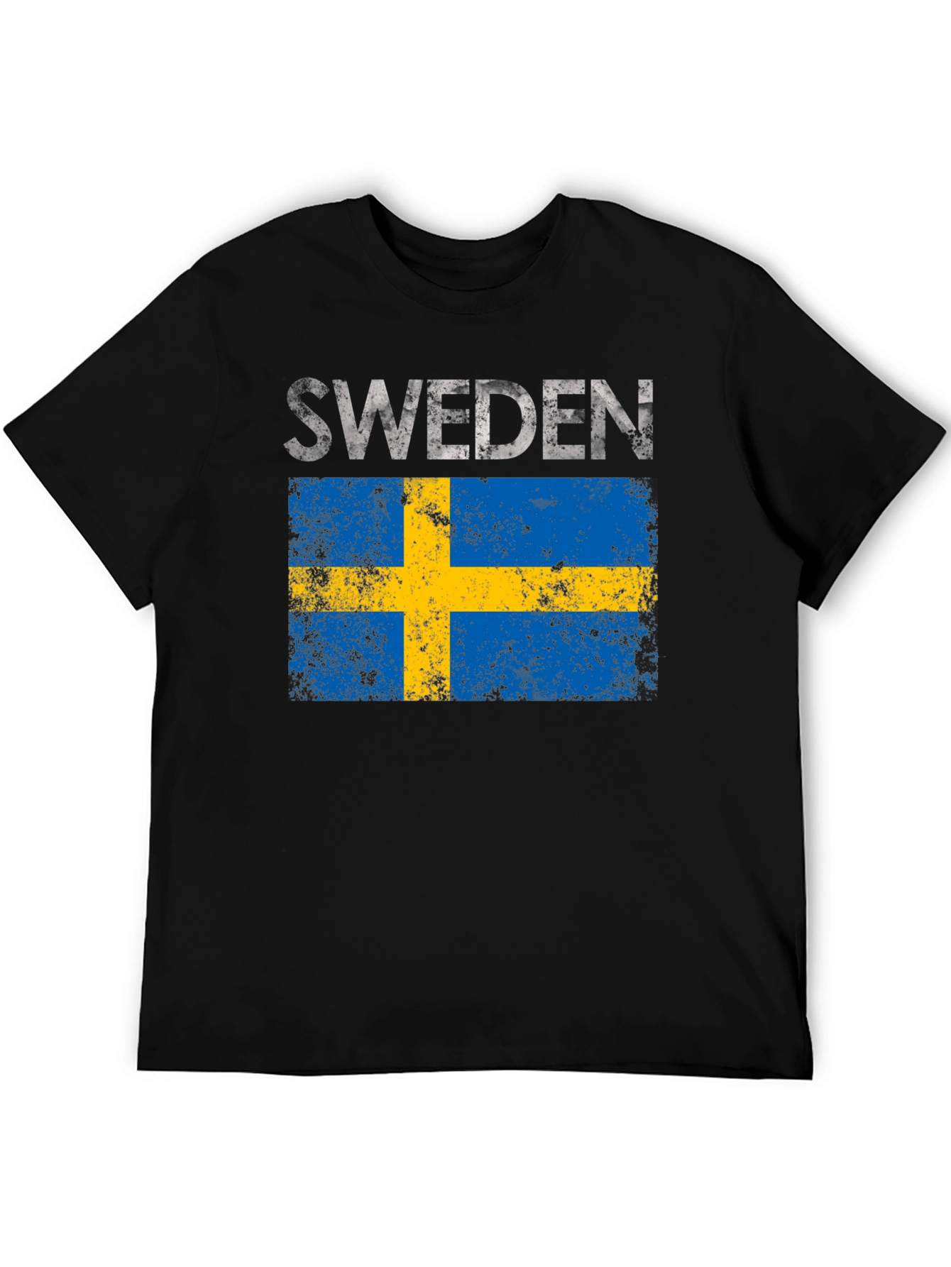 Sweden Flag Graphic T-Shirt - Distressed Design