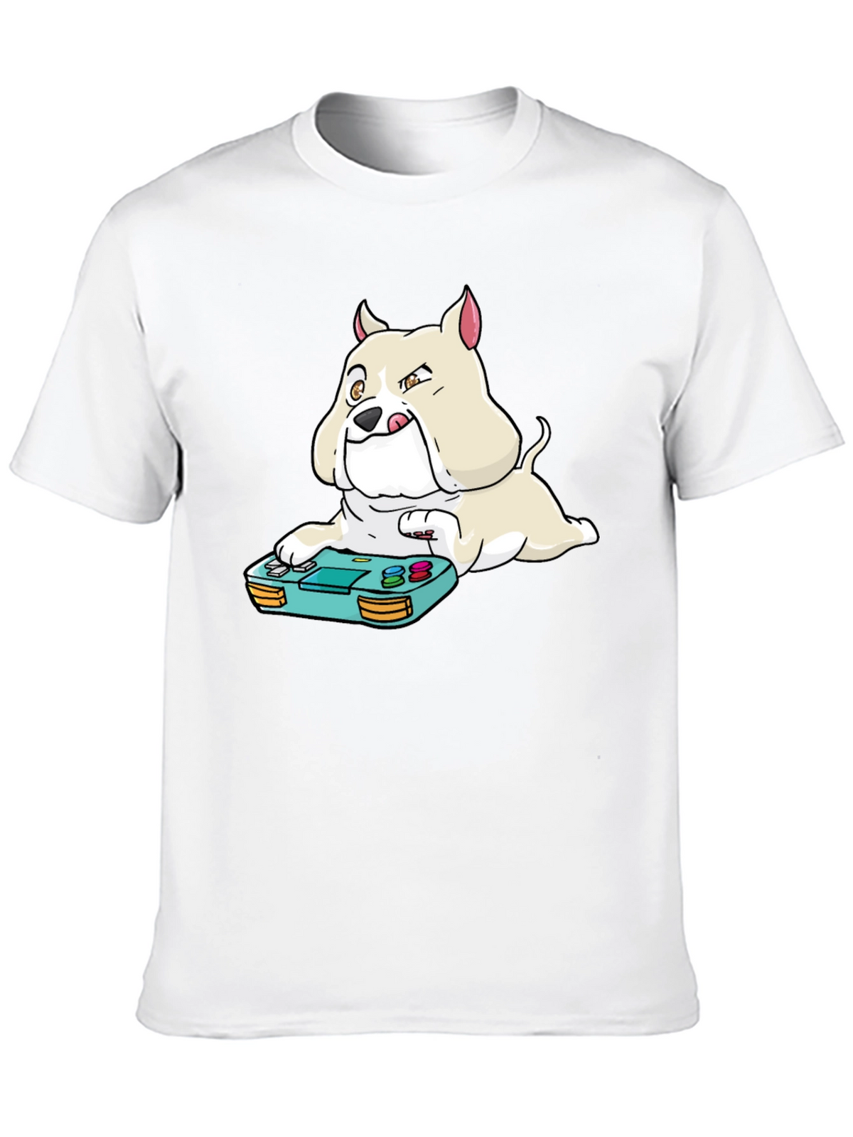 Gamer Dog Graphic Tee - Black Cotton Blend T-Shirt