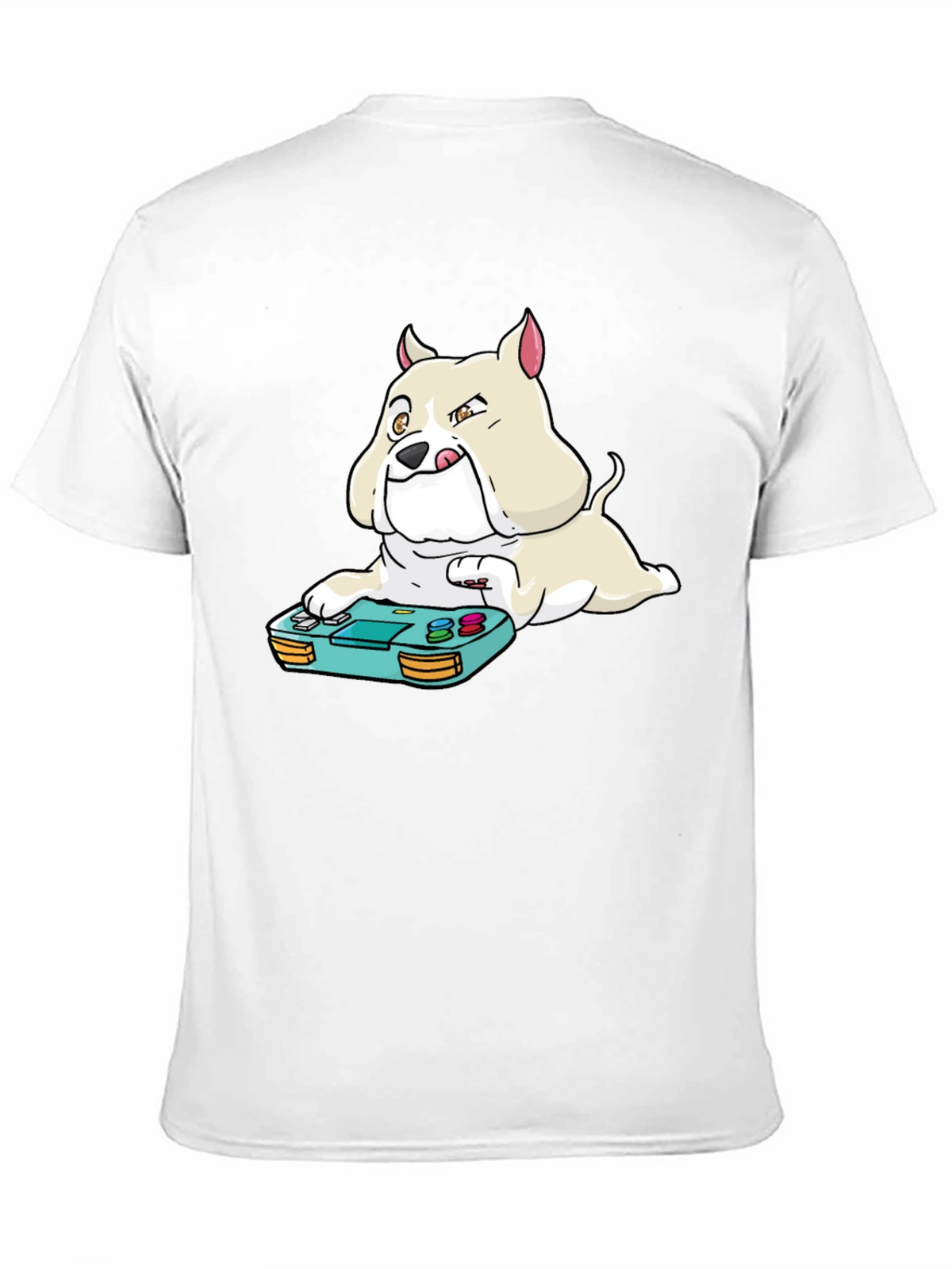 Gamer Dog Graphic Tee - Black Cotton Blend T-Shirt