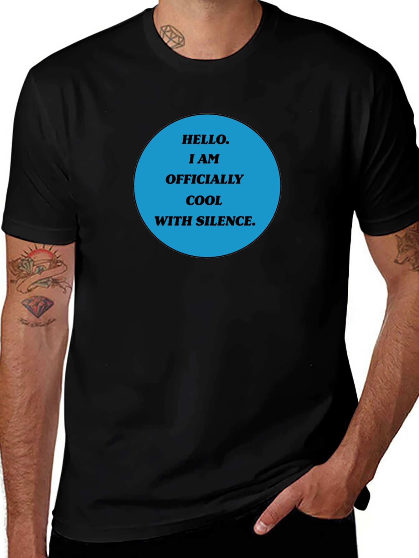 Cool With Silence Graphic Tee - Black