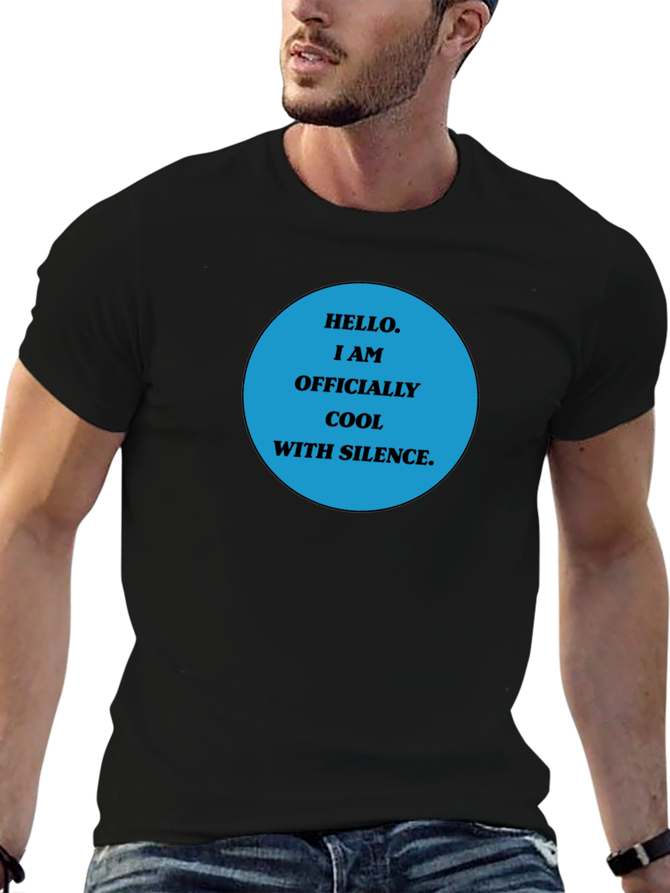 Cool With Silence Graphic Tee - Black